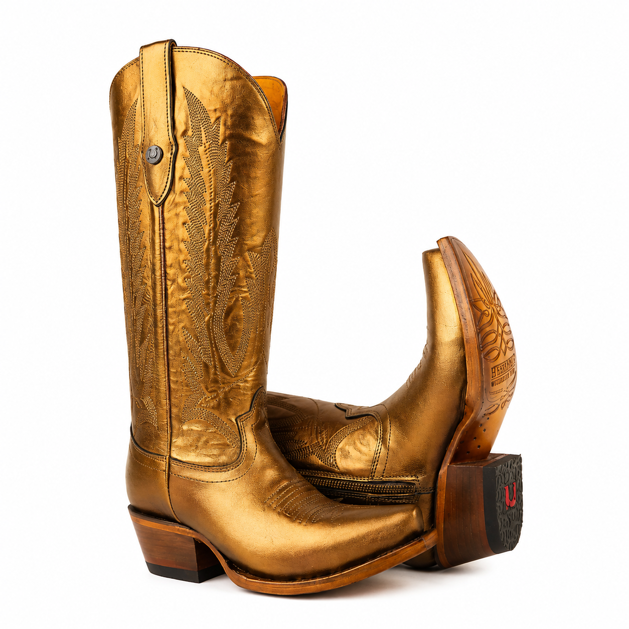 LA HERRADURA WOMEN ADELA PUNTUAL DAMA ESTAMPING METALICA COBRE SNIP TOE