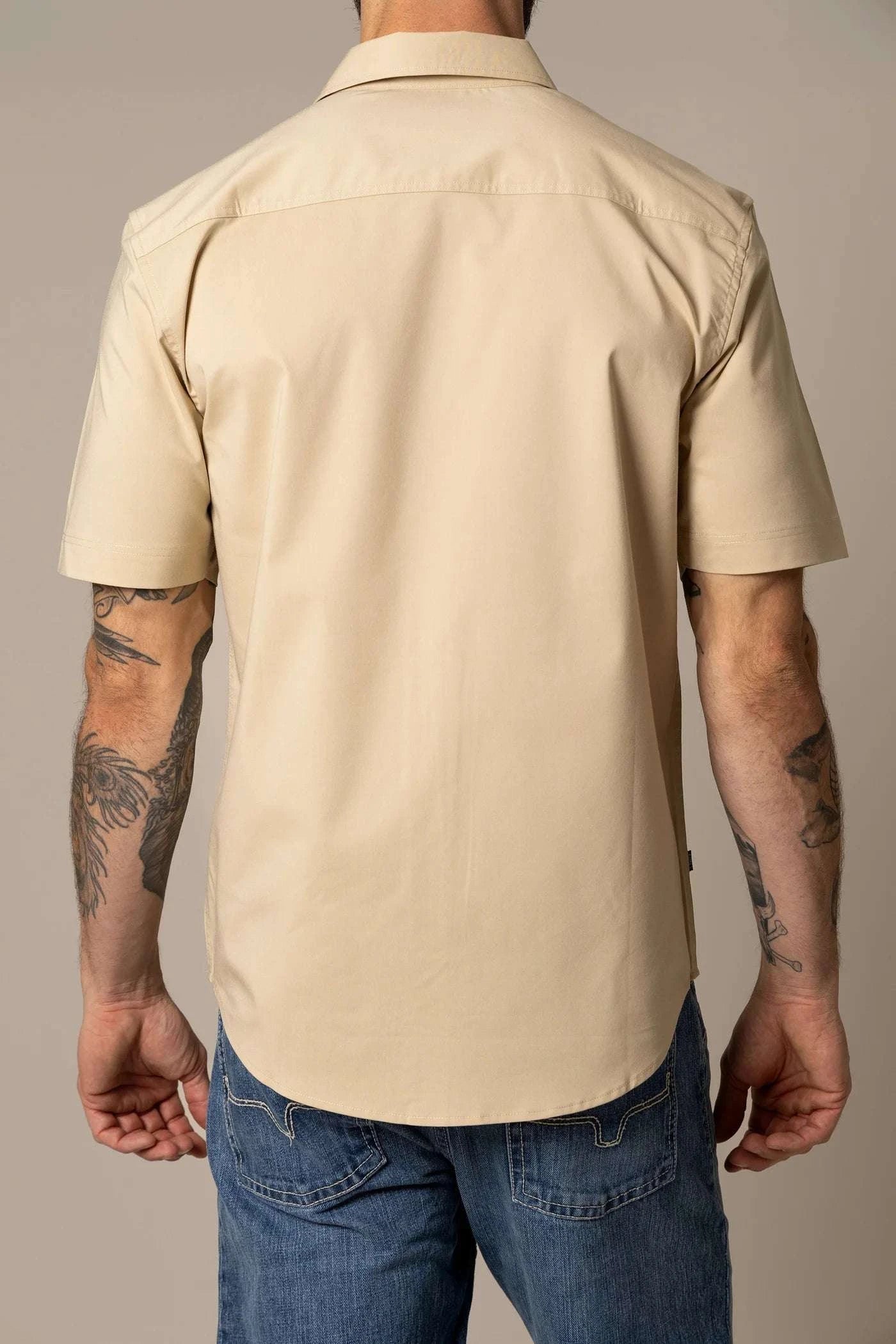 MENS KIMES RANCH LINVILLE SHORT SLEEVE TAN Laherradurawwnc.com