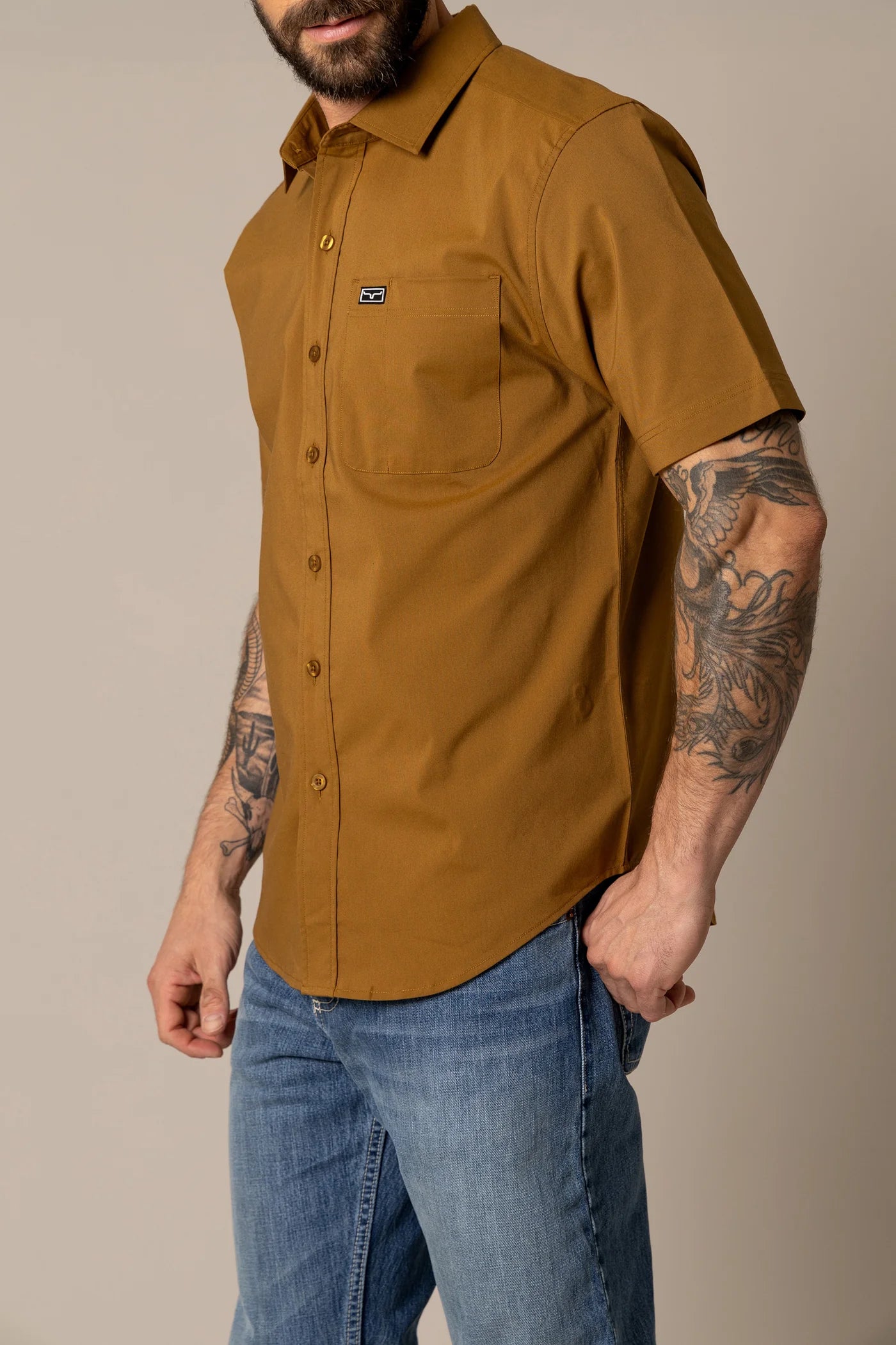 MENS KIMES RANCH LINVILLE SHORT SLEEVE WW BROWN