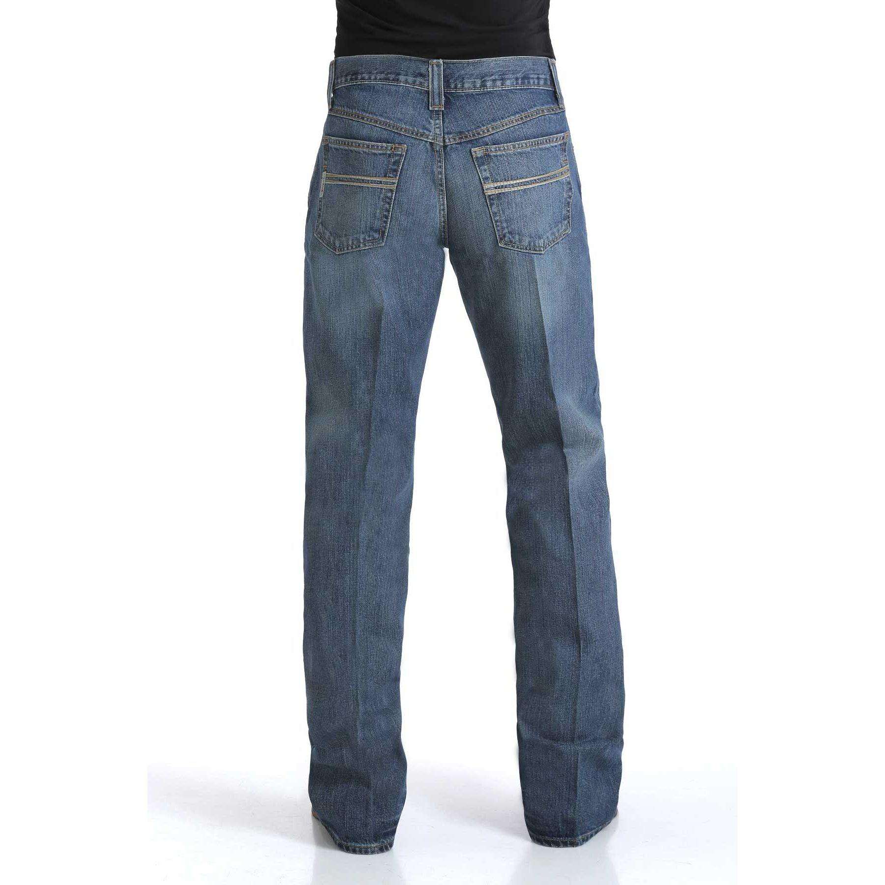 Cinch Jean Carter Relaxed Mid Rise Bootcut Washed Blue- MB96134001 Laherradurawwnc.com