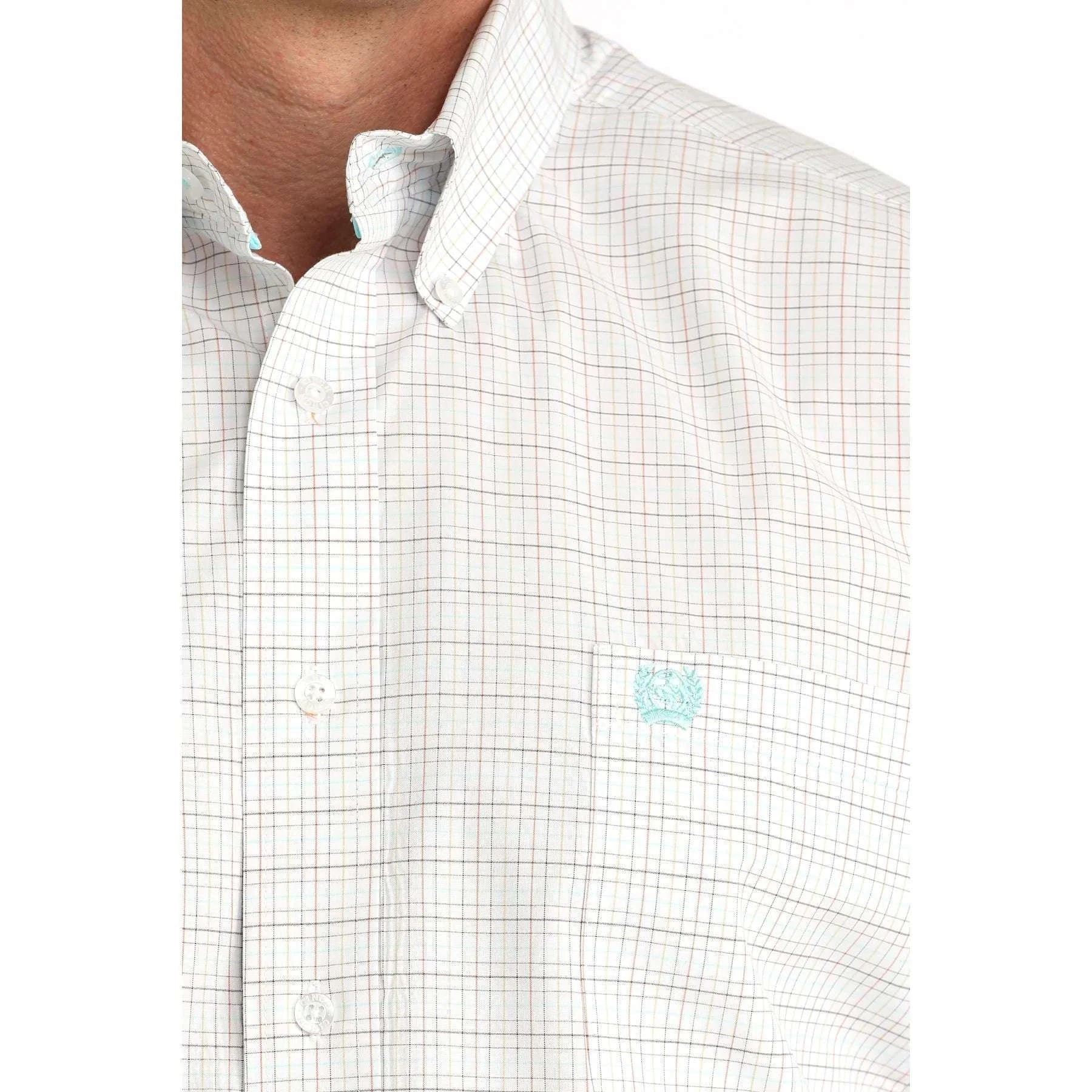 CINCH STRIPE WHITE LONG SLEEVE SHIRT-MTW1106056 Laherradurawwnc.com