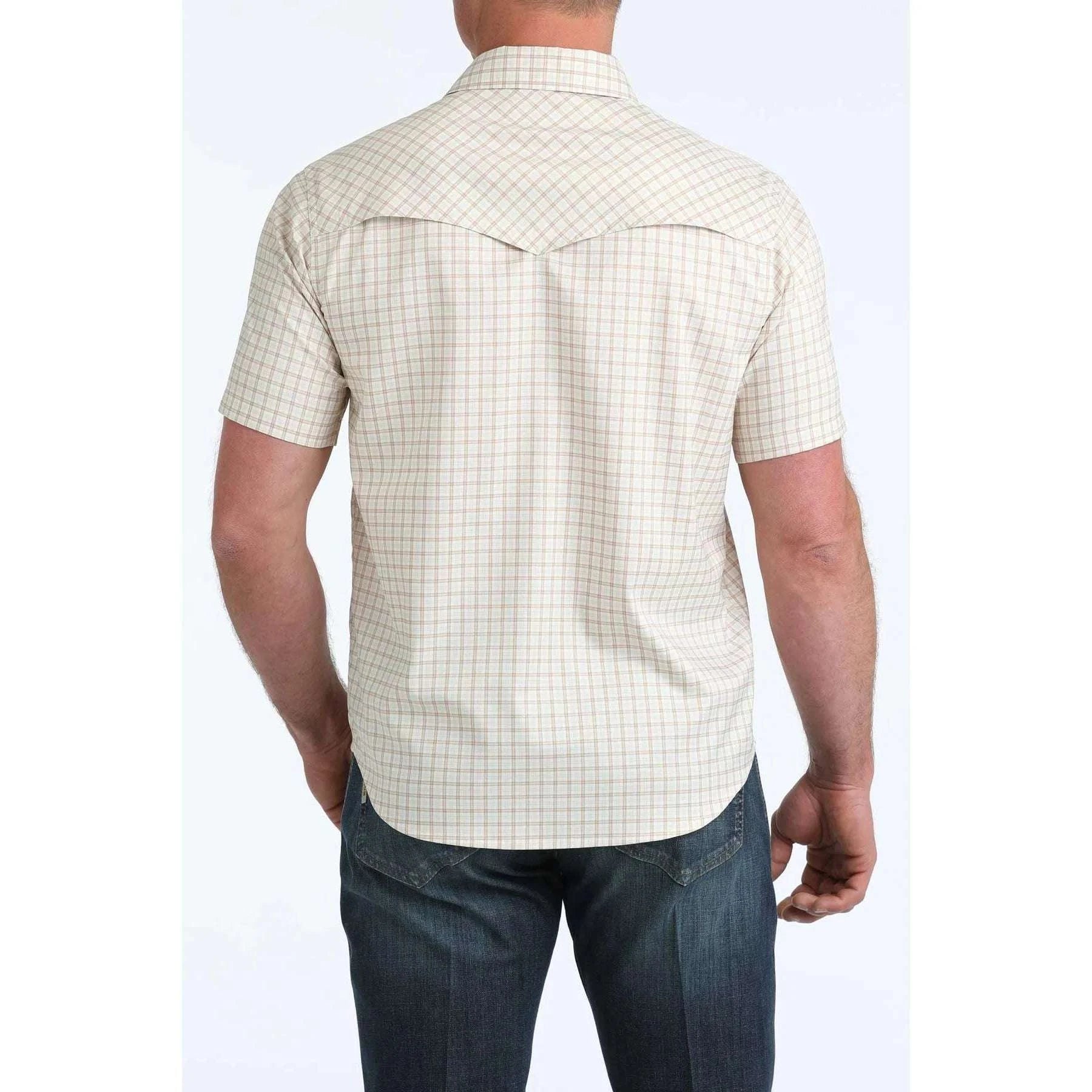 CINCH STRIPE YELLOW SHORT SLEEVE SHIRT-MTW1402012 Laherradurawwnc.com