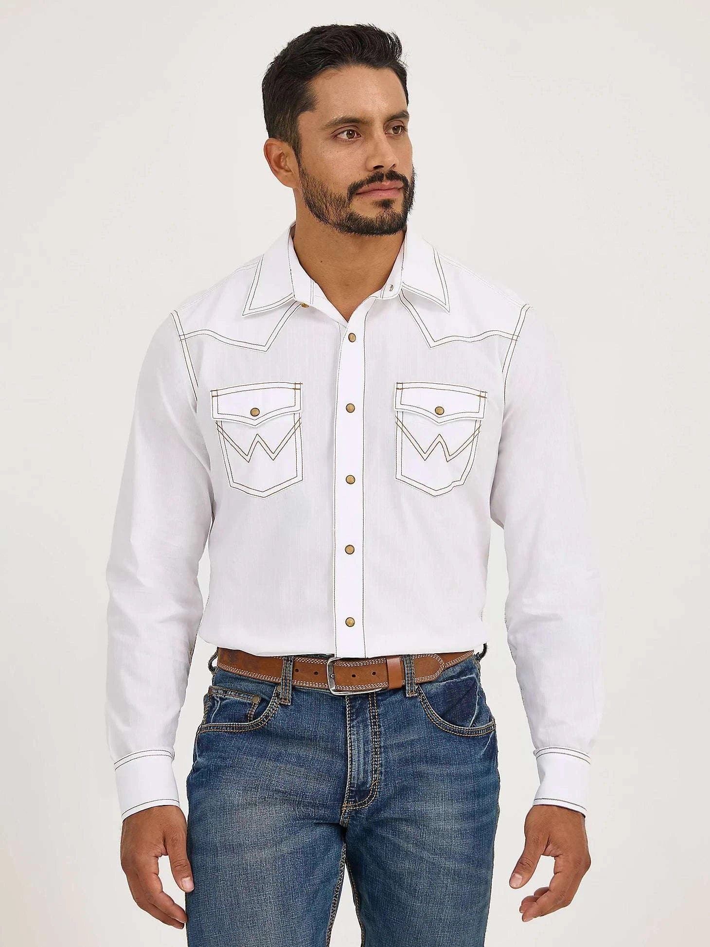 WRANGLER MENS SHIRT CREAM -112375745 Laherradurawwnc.com