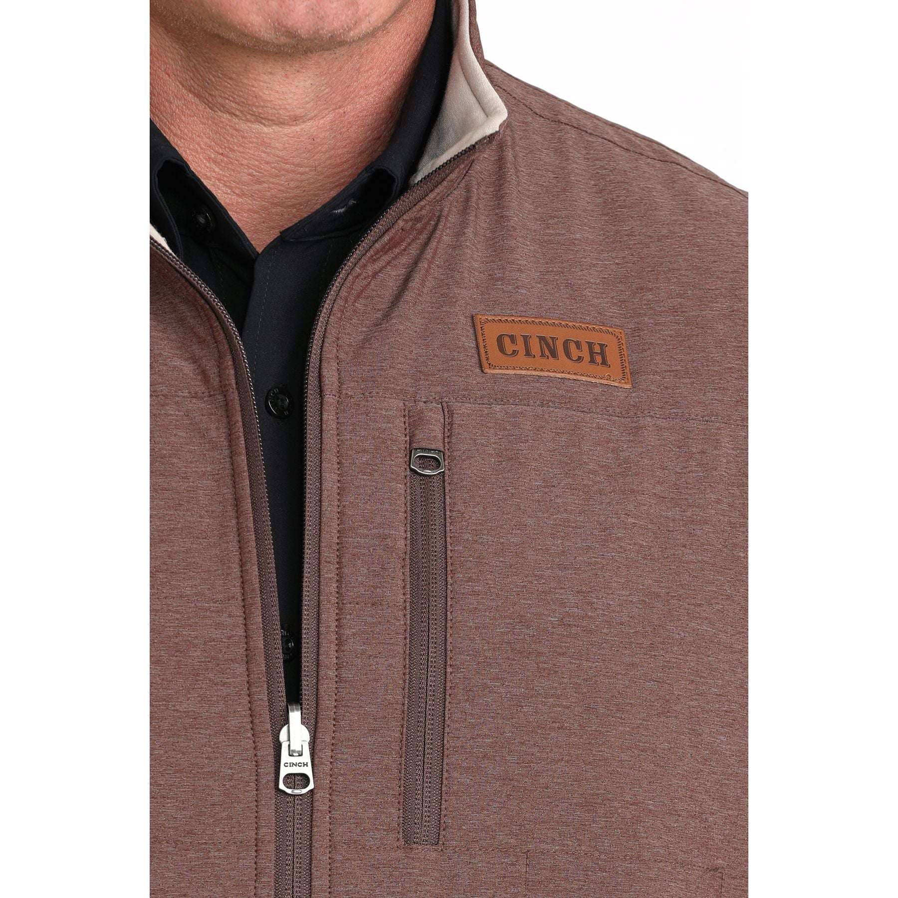 CINCH MENS VEST BROWN- MWV1926002 BUR Laherradurawwnc.com