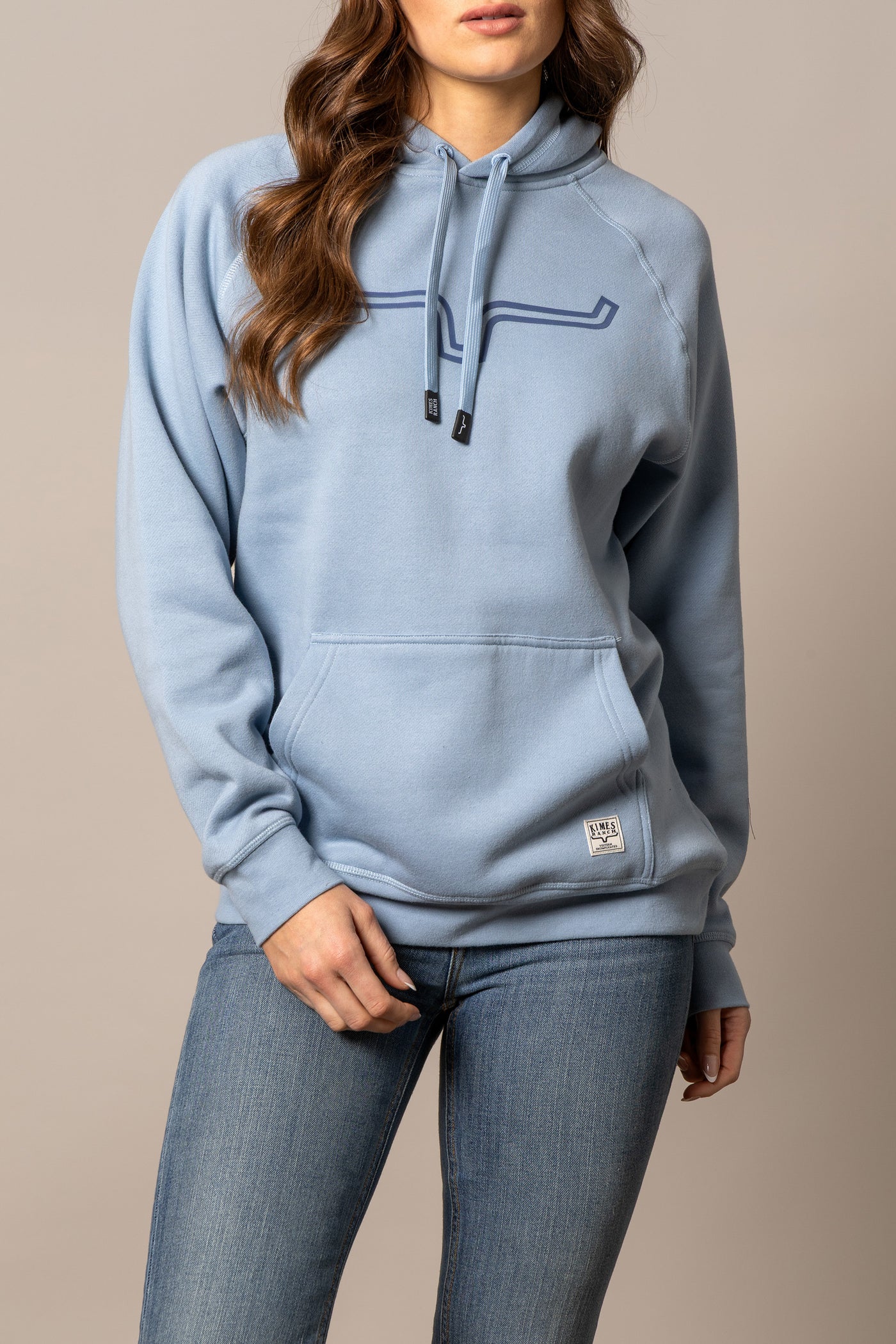 KIMES RANCH WOMENS OUTLIER CARBON BLUE HOODIE