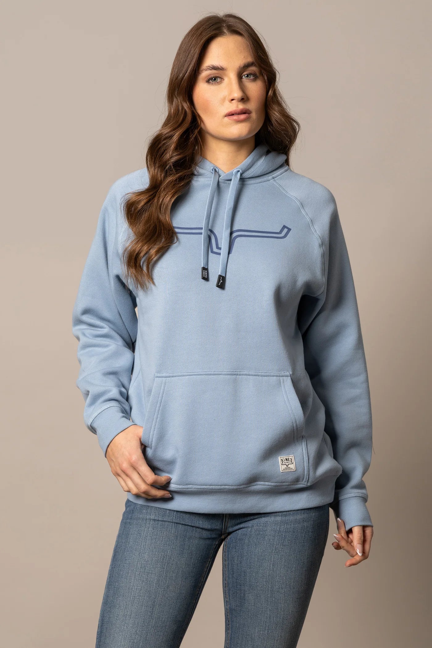 KIMES RANCH WOMENS OUTLIER CARBON BLUE HOODIE