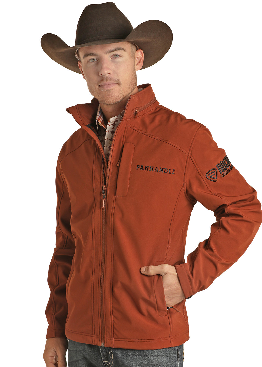 ROCK & ROLL JACKET PERFORMANCE EMB SOFTSHELL RUST F22302140