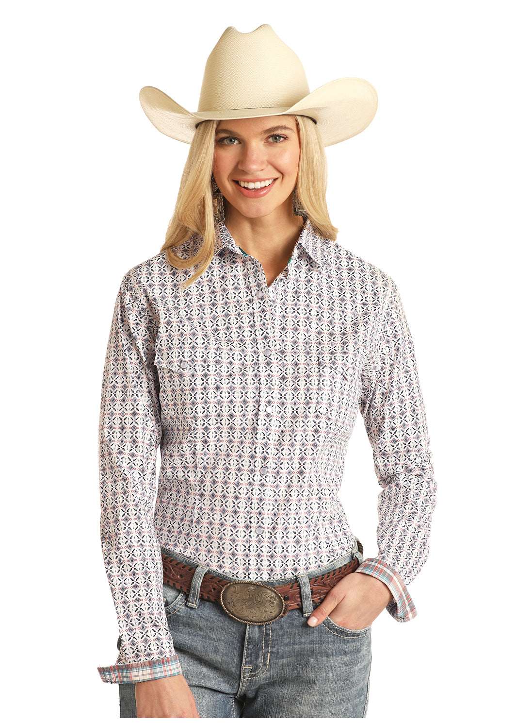 PANHANDLE WOMENS EGGSHELL LADIES LS SNAP R4S3284 Laherradurawwnc.com