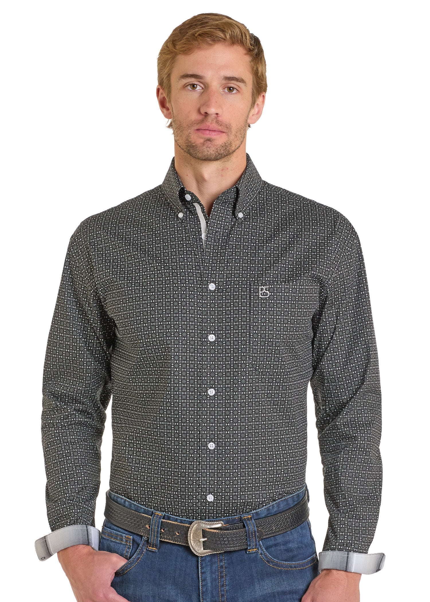PANHANDLE MEN’S LS BUTTON BLACK RMB2S06924