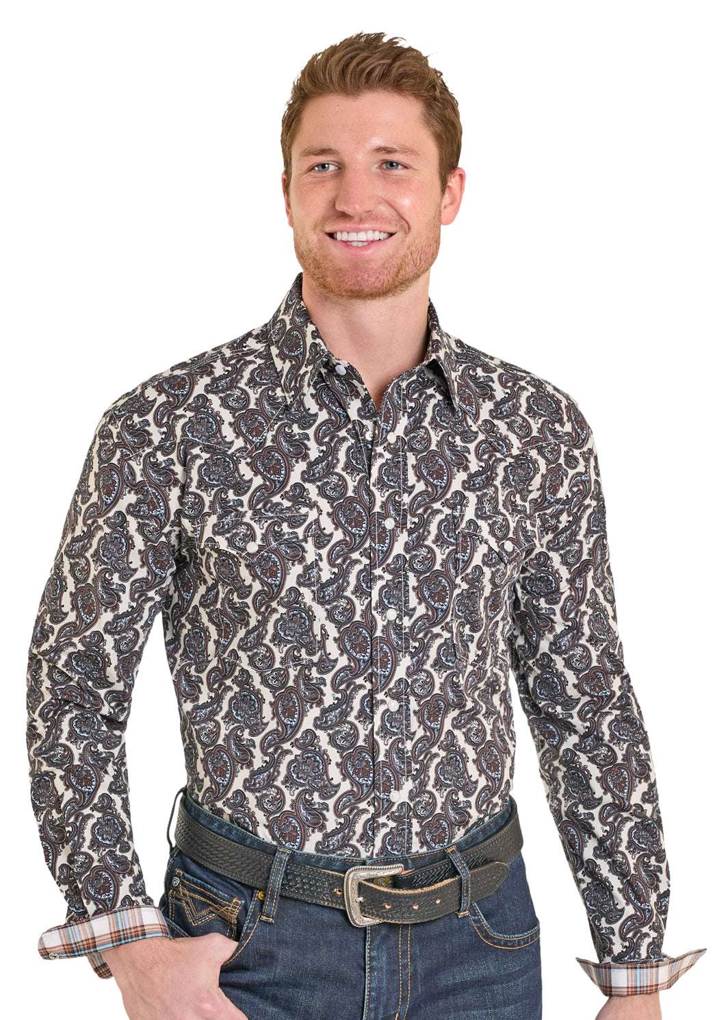 PANHANDLE MEN’S LS 2PKT SNAP BEIGE RMN2S07577 Laherradurawwnc.com