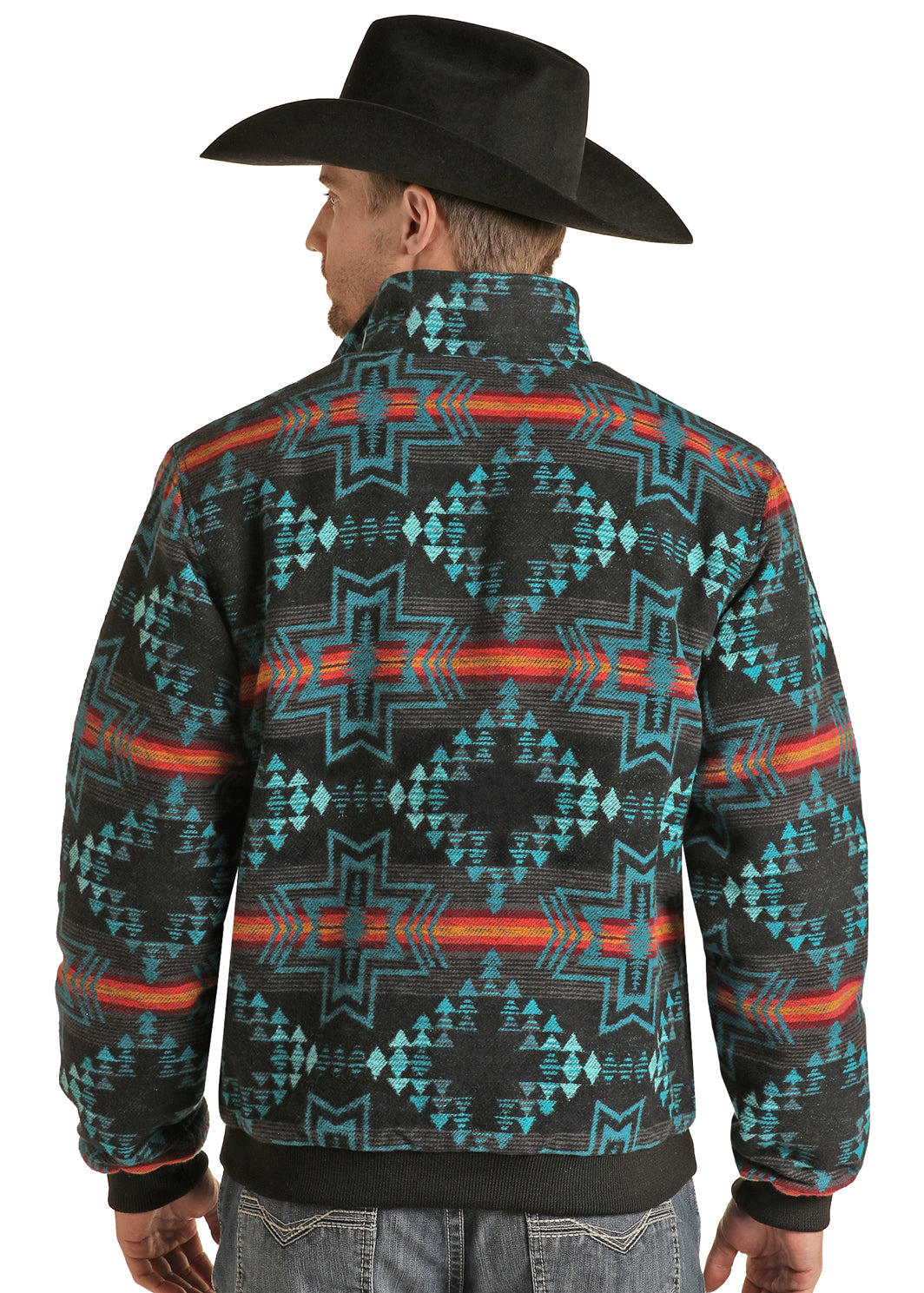 ROCK&ROLL COTTON AZTEC BOMBER COAT BLACK-RRMO92RZX4