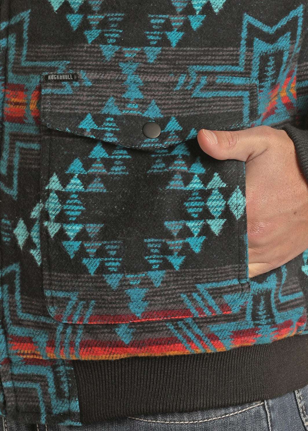 ROCK&ROLL COTTON AZTEC BOMBER COAT BLACK-RRMO92RZX4 Laherradurawwnc.com