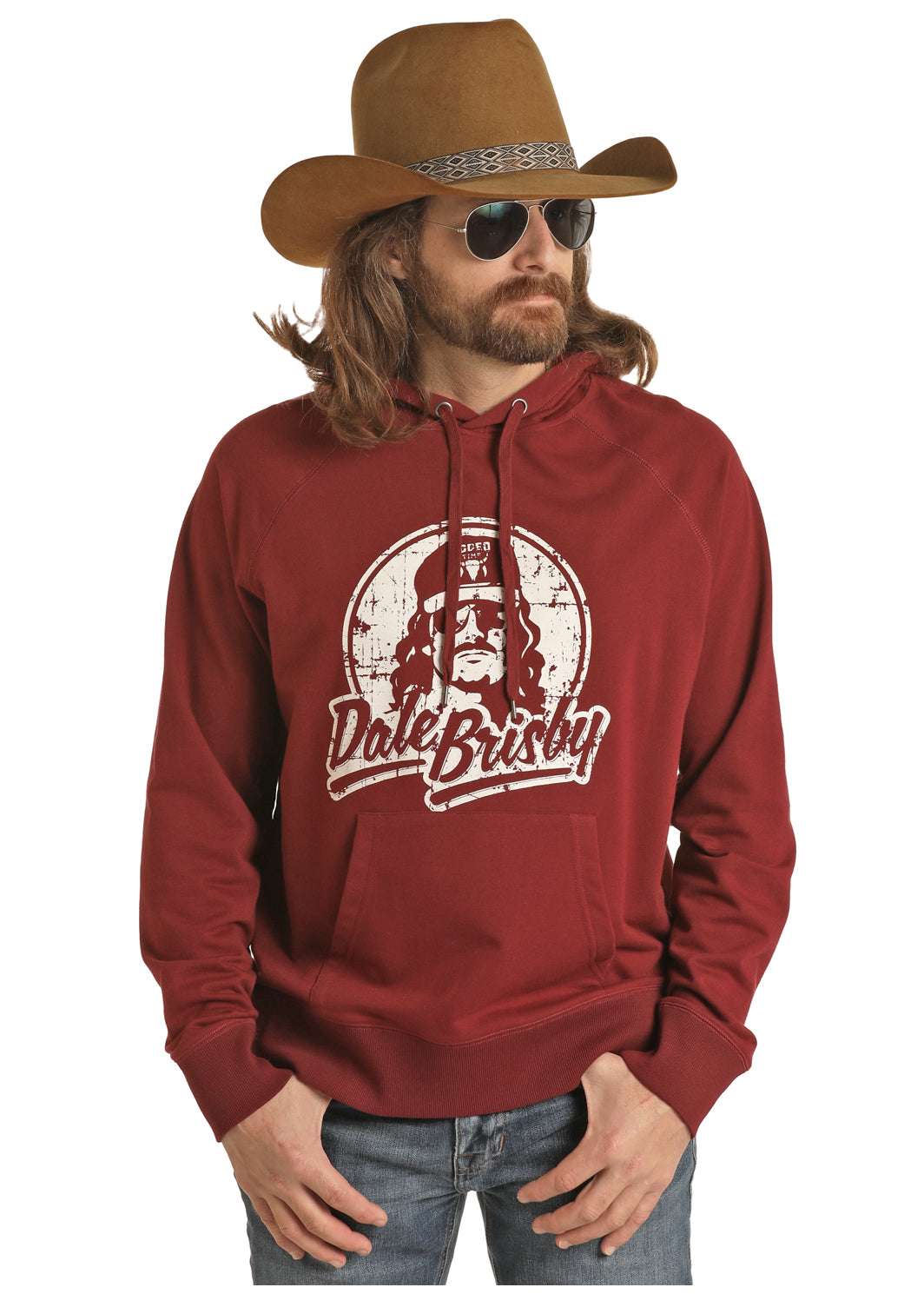 DALEBRISLY MEN SWEATERSHIRT DALE GRAPHIC BURGANDY RRMT94R067 Laherradurawwnc.com