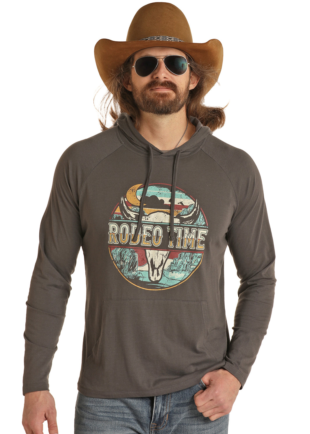 DALEBRISLY MEN SWEATERSHIRT RODEO TIME GREY RRMT94R068