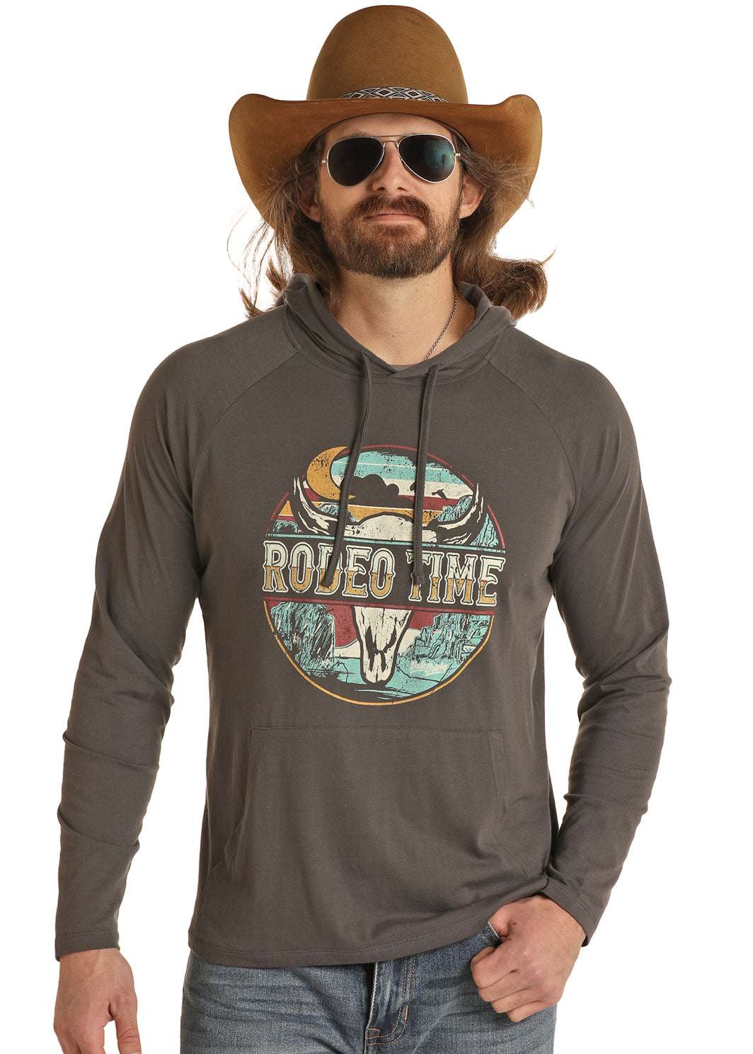 DALEBRISLY MEN SWEATERSHIRT RODEO TIME GREY RRMT94R068 Laherradurawwnc.com