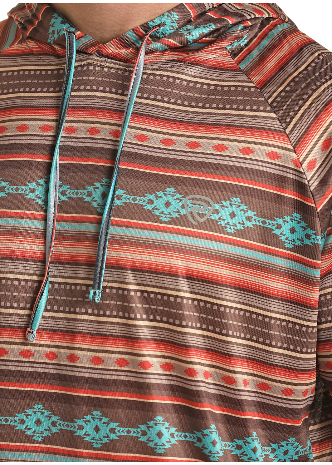 ROCK&ROLL MENSAZTEC PRINT HOODIE DARK BROWN-RRMT94R06J