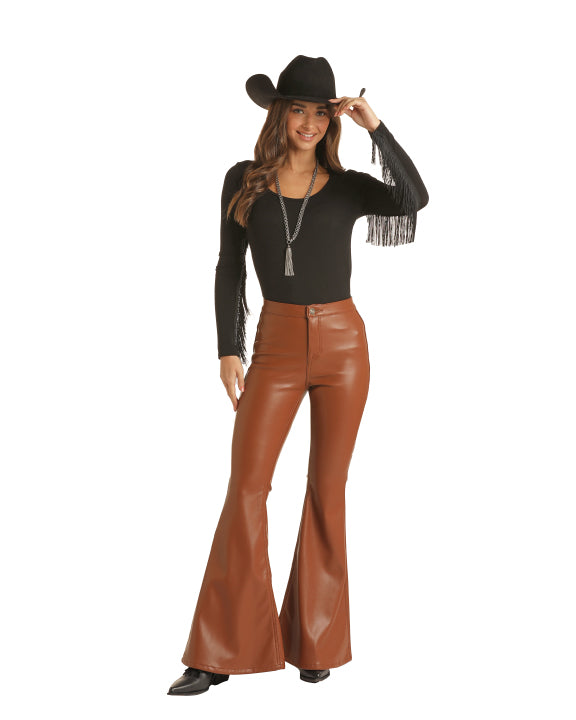 ROCK&ROLL RUST PLEATHER BELL BOTTOM RRWD7PRZQY