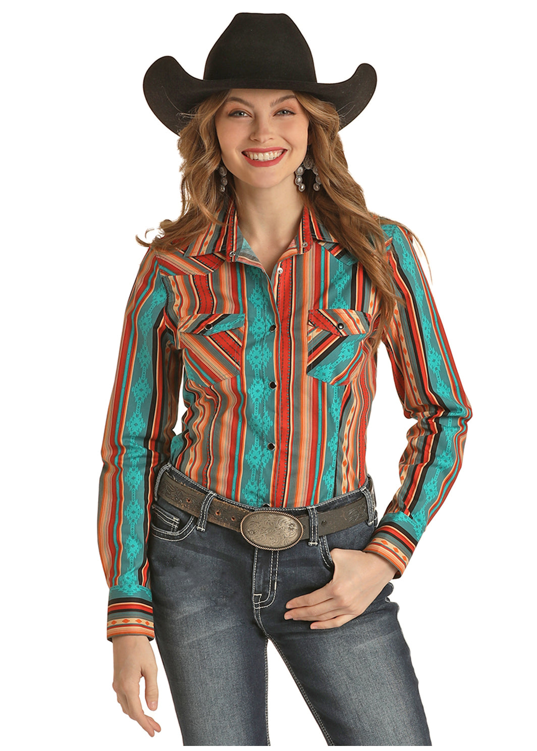 ROCK&ROLL WOMENS CARIBBEAN GEO STRIPE SNAP RRWSOSRZ0Y