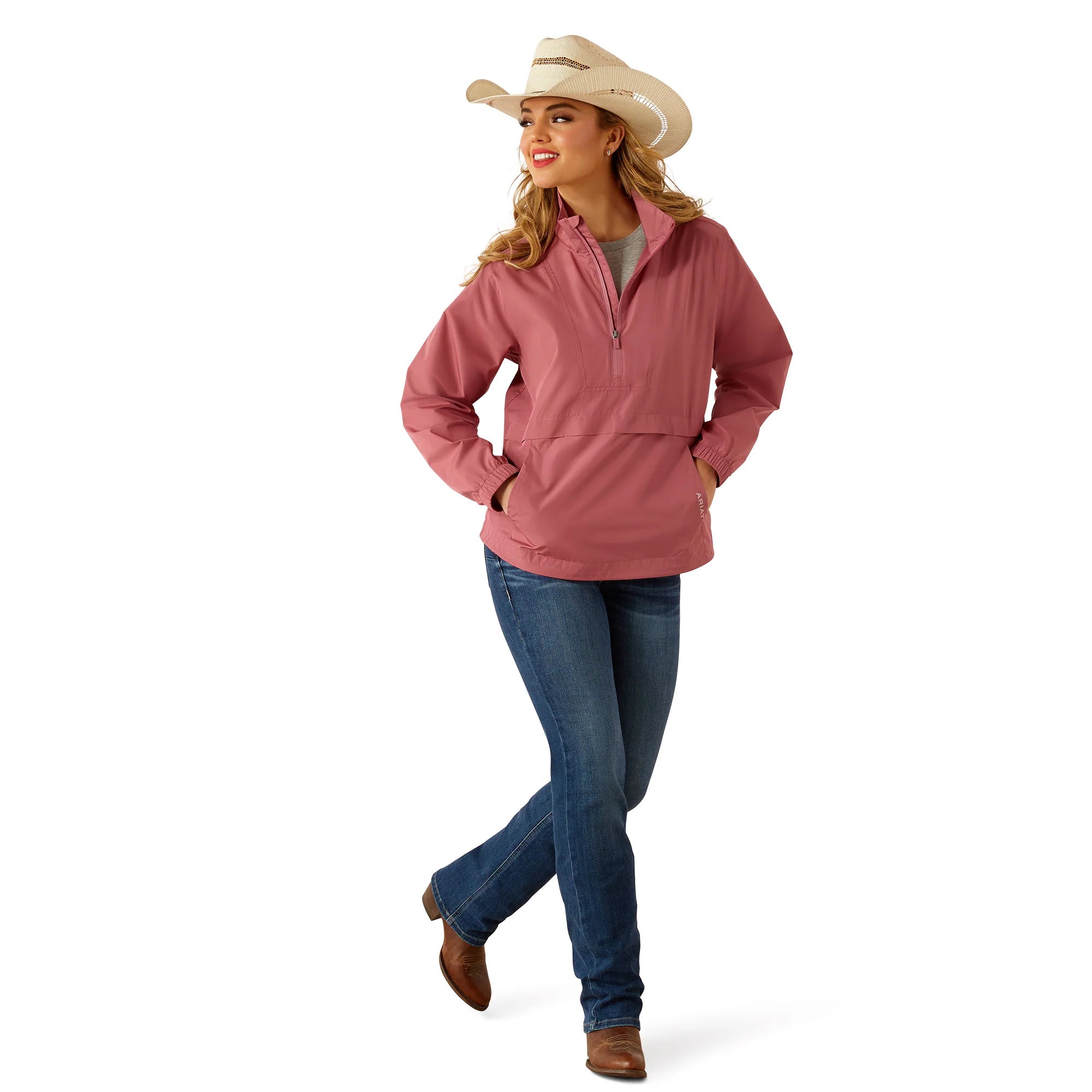 ARIAT WOMEN WHISPER PULLOVER JKT ROSE 10054848