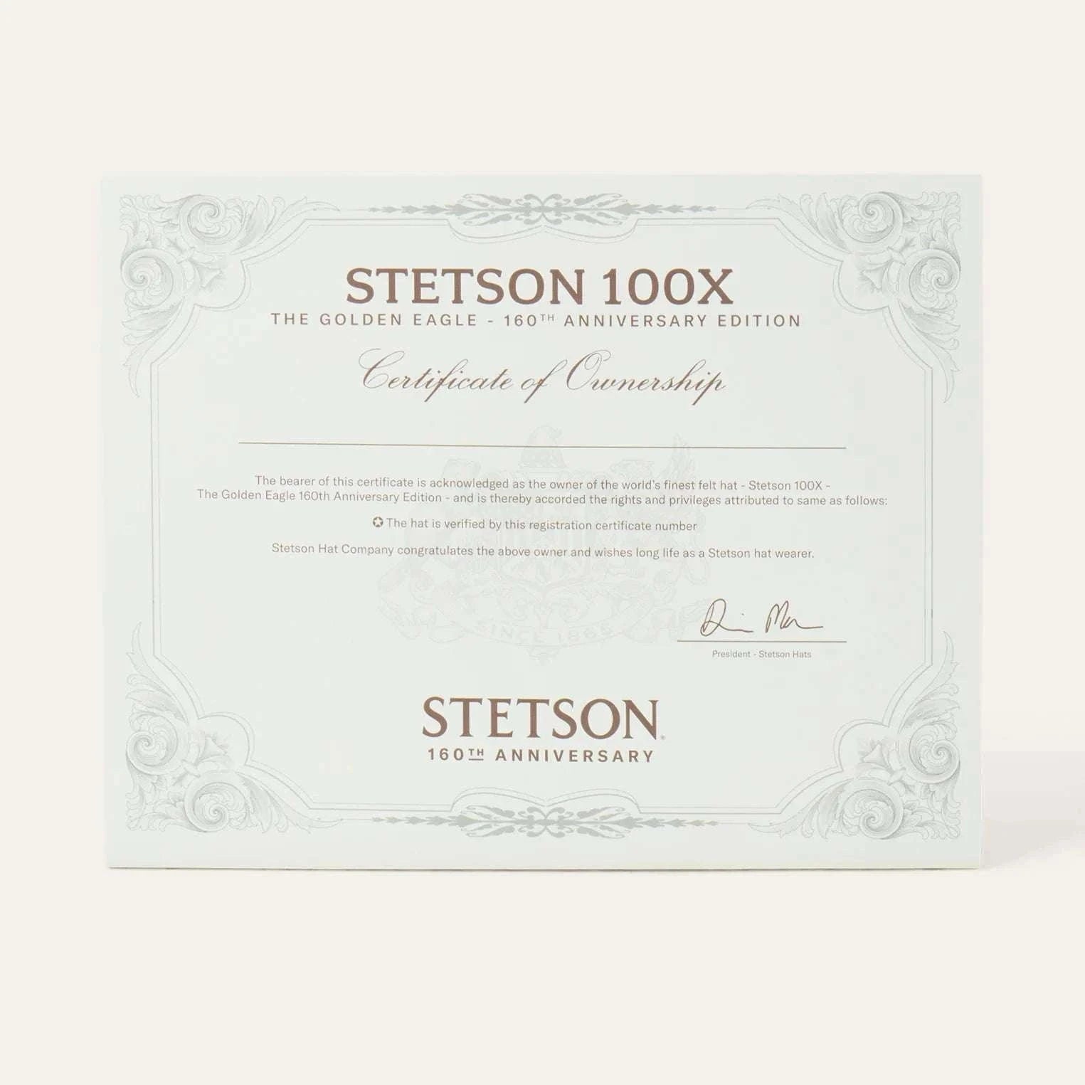 STETSON 100X THE GOLDEN EAGLE CHOCOLATE EDICIÓN ESPECIAL 160 ANIVERSARIO COPA CHICA Laherradurawwnc.com