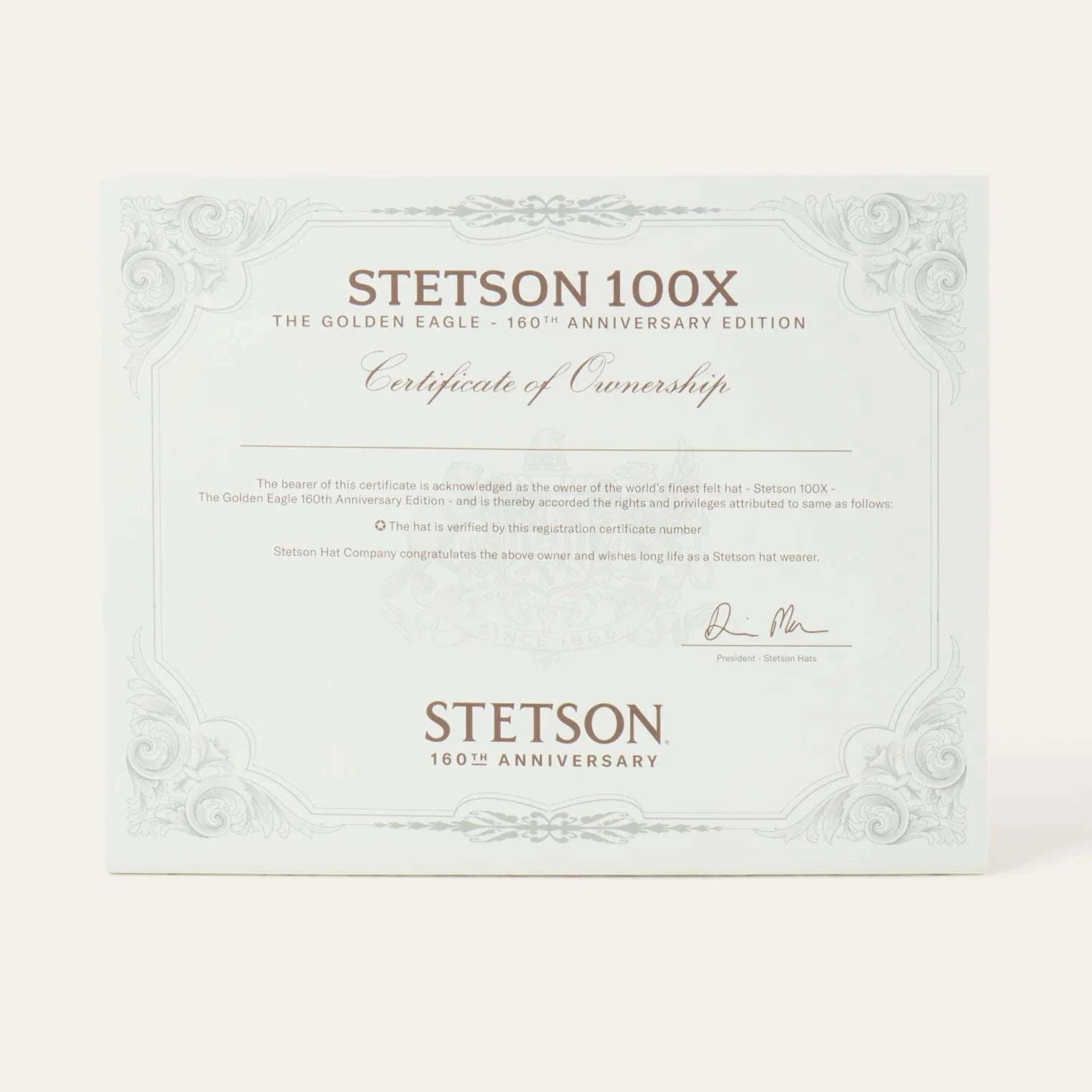 STETSON 100X THE GOLDEN EAGLE SILVERBELLY COPA CHICA 160 ANNIVERSARY FELT HAT Laherradurawwnc.com