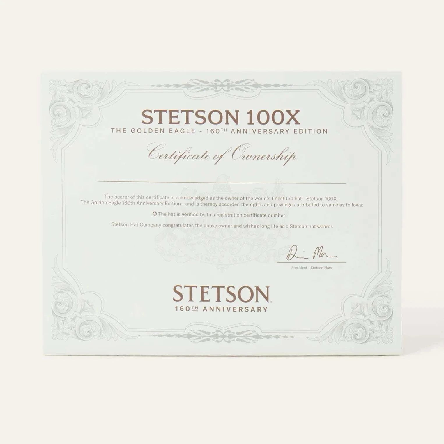 STETSON 100X THE GOLDEN EAGLE SILVERBELLY COPA CHICA 160 ANNIVERSARY FELT HAT Laherradurawwnc.com