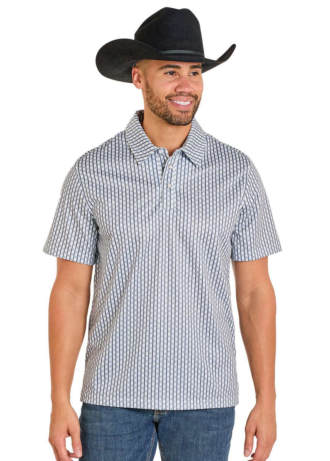 PANHANDLE SLIM MENS SS POLO SNAP SHIRT WHITE TM51T07542 Laherradurawwnc.com