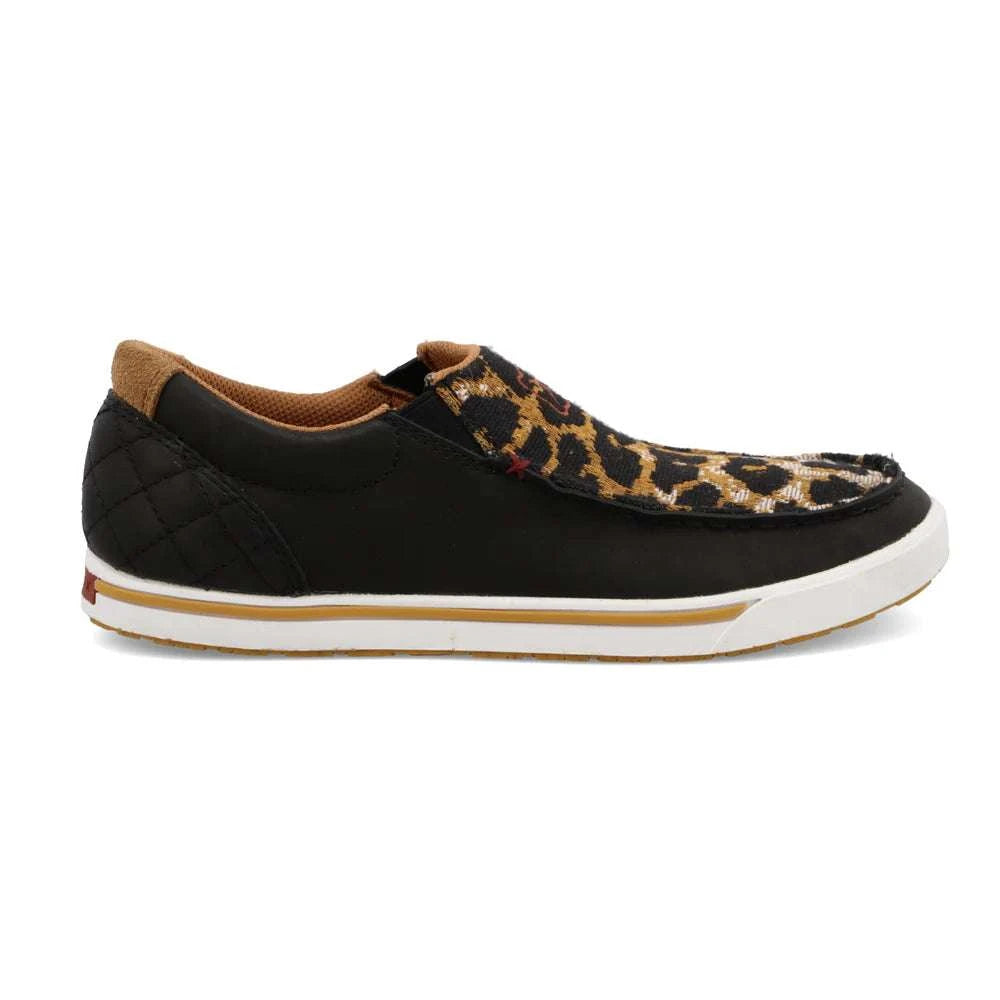 TWISTED X WOMEN SLIP ON KICKS BLACK & CHEETAH CASUAL SHOE -WCA0052 Laherradurawwnc.com