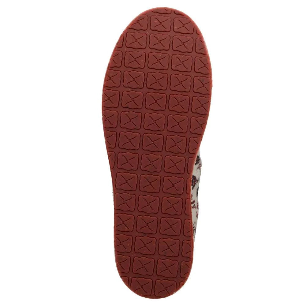 TWISTED X WOMEN SLIP ON KICKS MAROON & IVORY -WCA0073 Laherradurawwnc.com