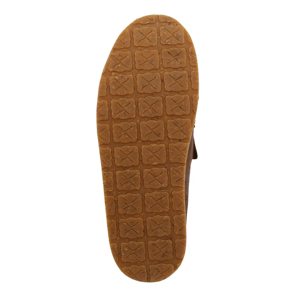 TWISTED X WOMENS SLIP ON LOAFER CHOCOLATE BOMBER & TOOLED BROWN -WCL0022