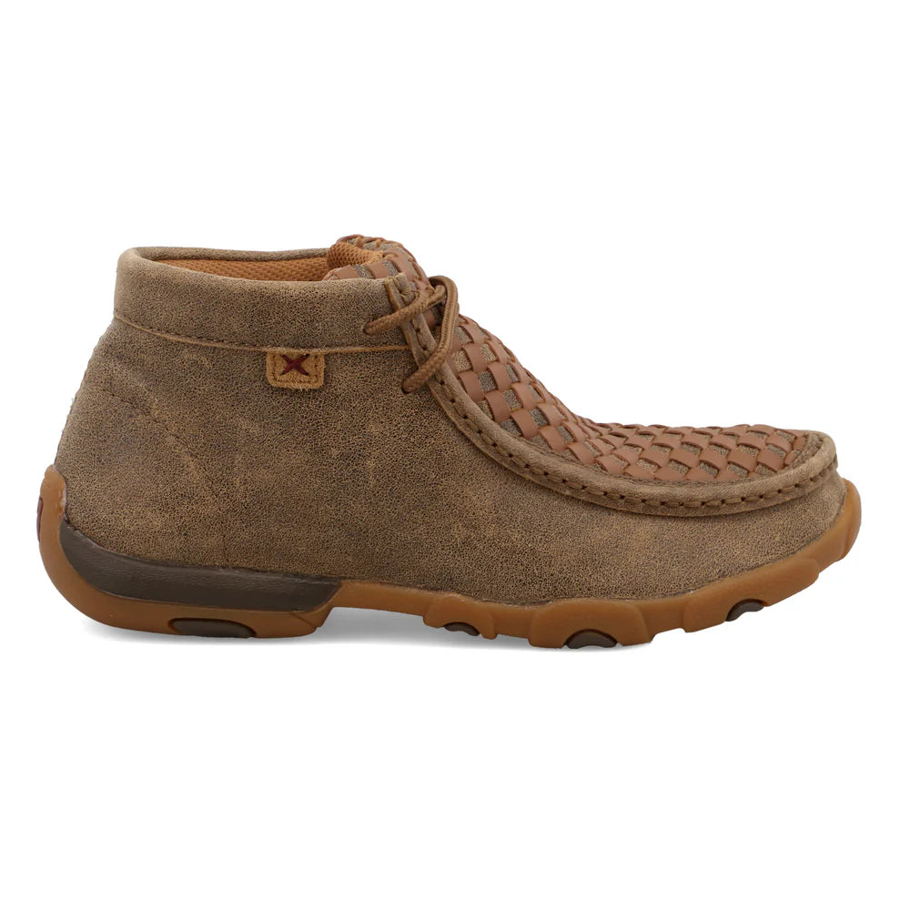 TWISTED X WOMENS DRIVING MOCS BOMBER TAN TEJIDO CASUAL SHOE - WDM0034