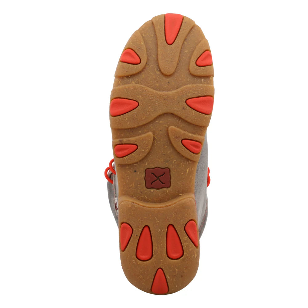 TWISTED X WOMEN CHUKKA DRIVING MOC GREY & GRENADINE CASUAL SHOE-WDM0147