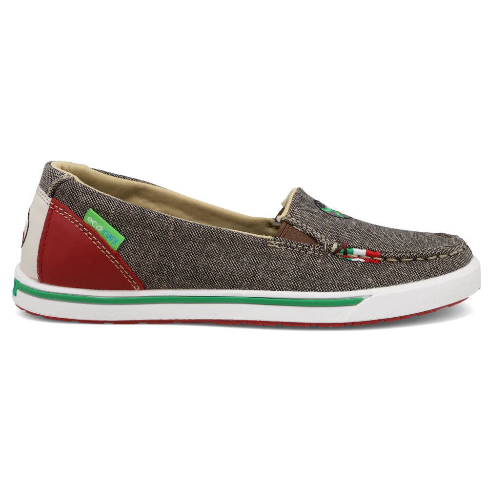 TWISTED X WOMEN HOOEY SLIP ON LOPER ECO DUST & MEXICO CASUAL SHOE -WHYC028