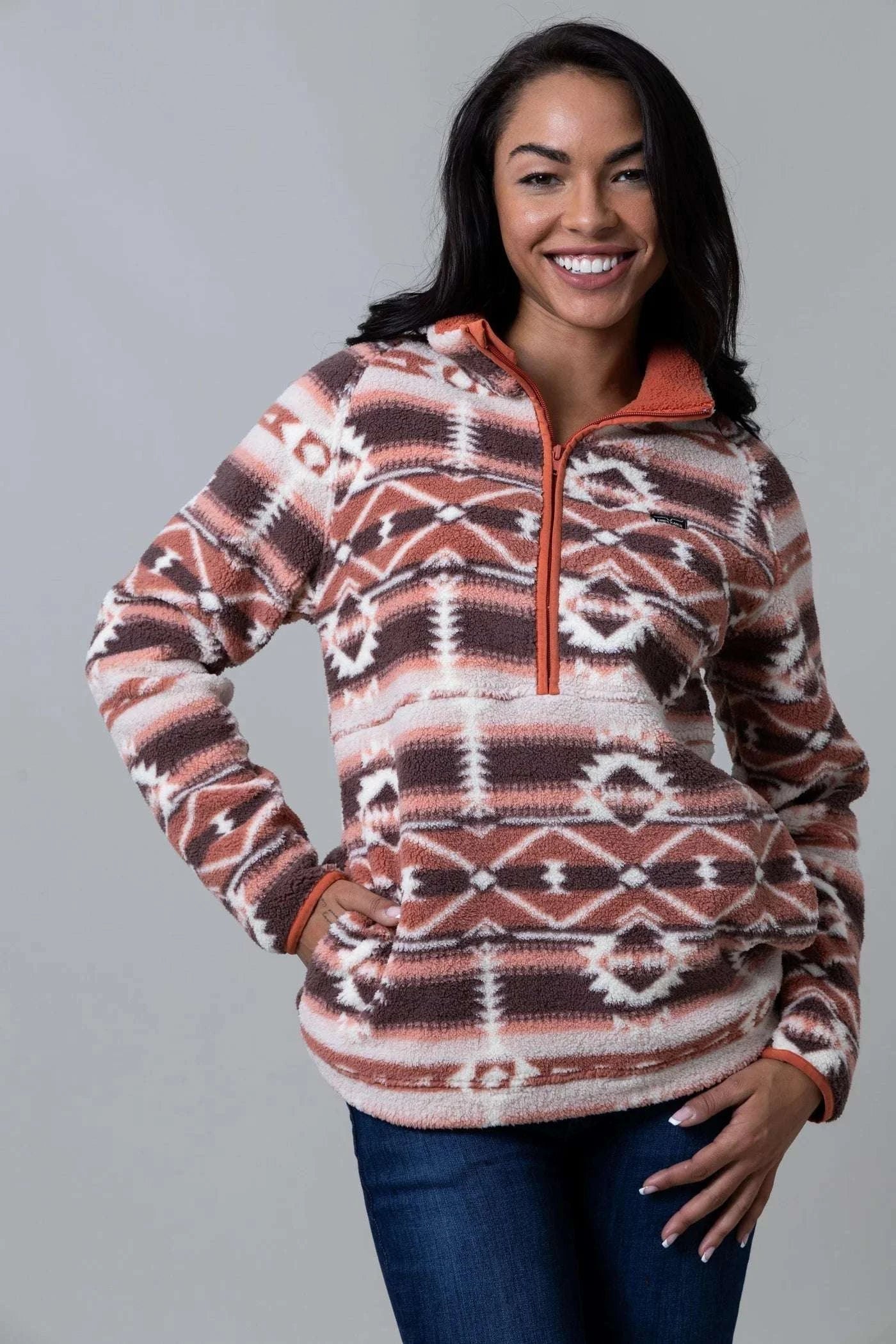 KIMES RANCH ROSEWELL POLAR FLEECE RUST RED Laherradurawwnc.com
