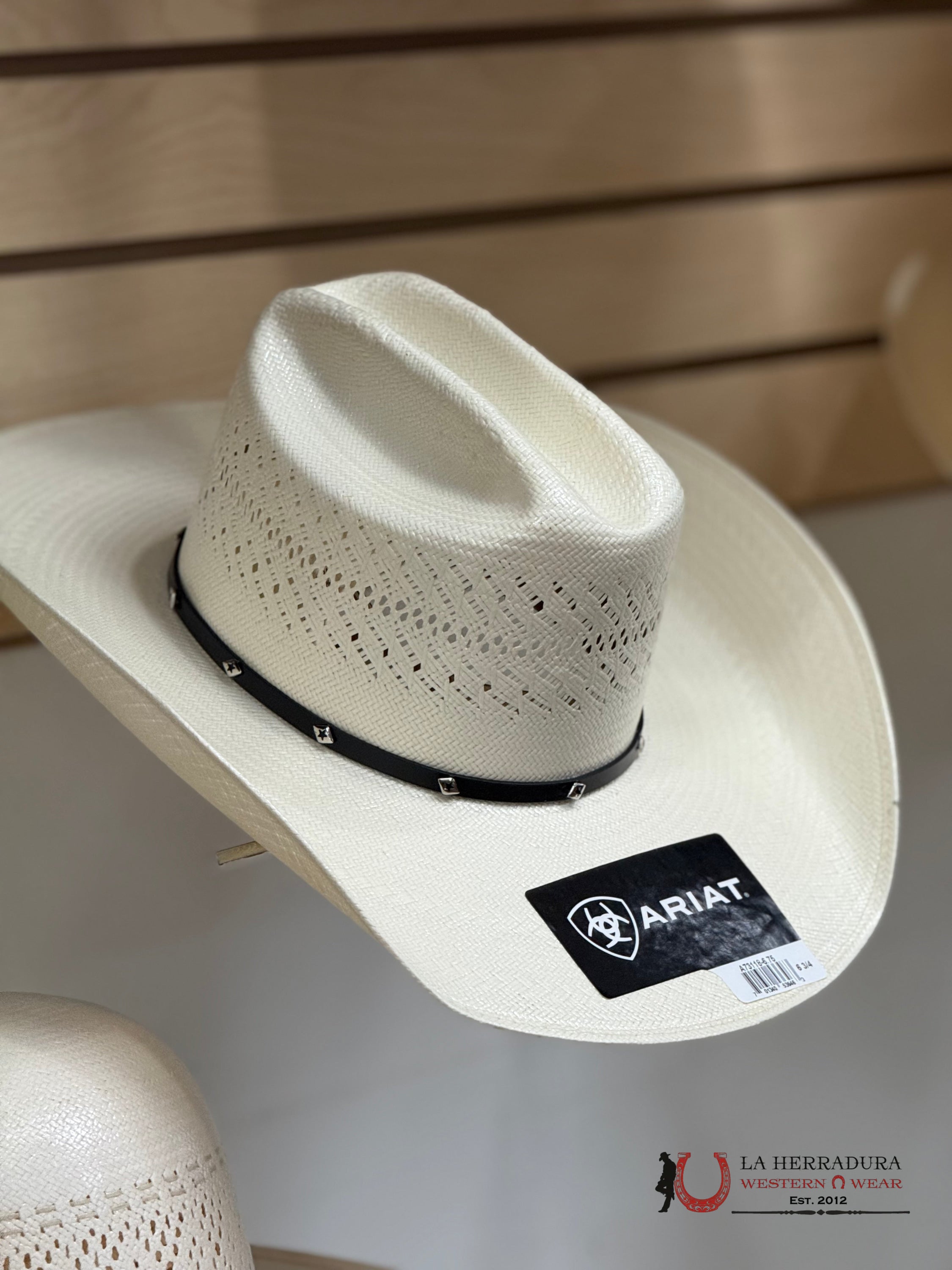 A73118 ARIAT STRAW HAT MALBORO TOQUILLA NEGRO HERRAJE TEJANA