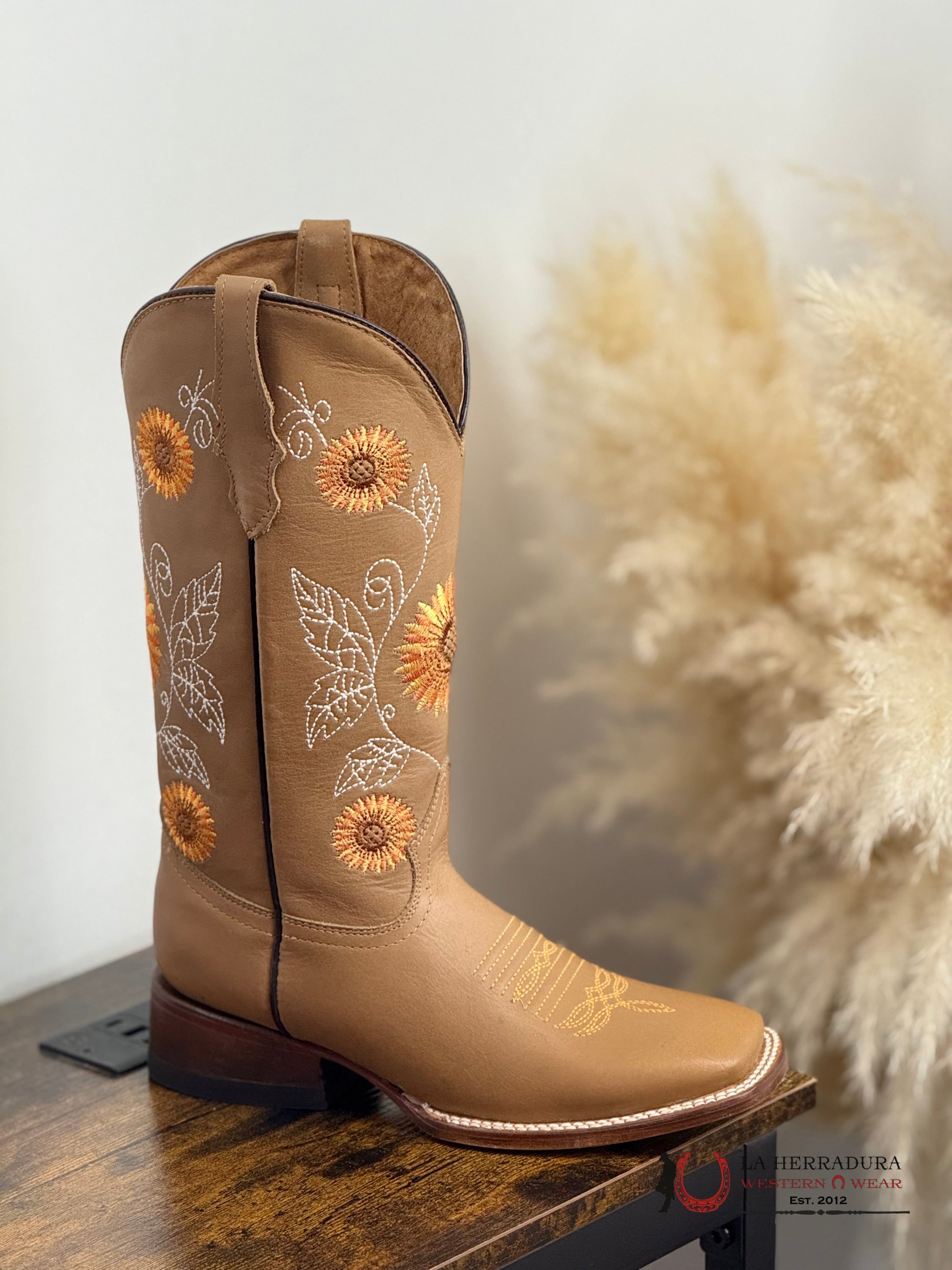 AGAVE GIRASOL CRAZY TAN SQUARE TOE BOOT BOTAS MUJERES