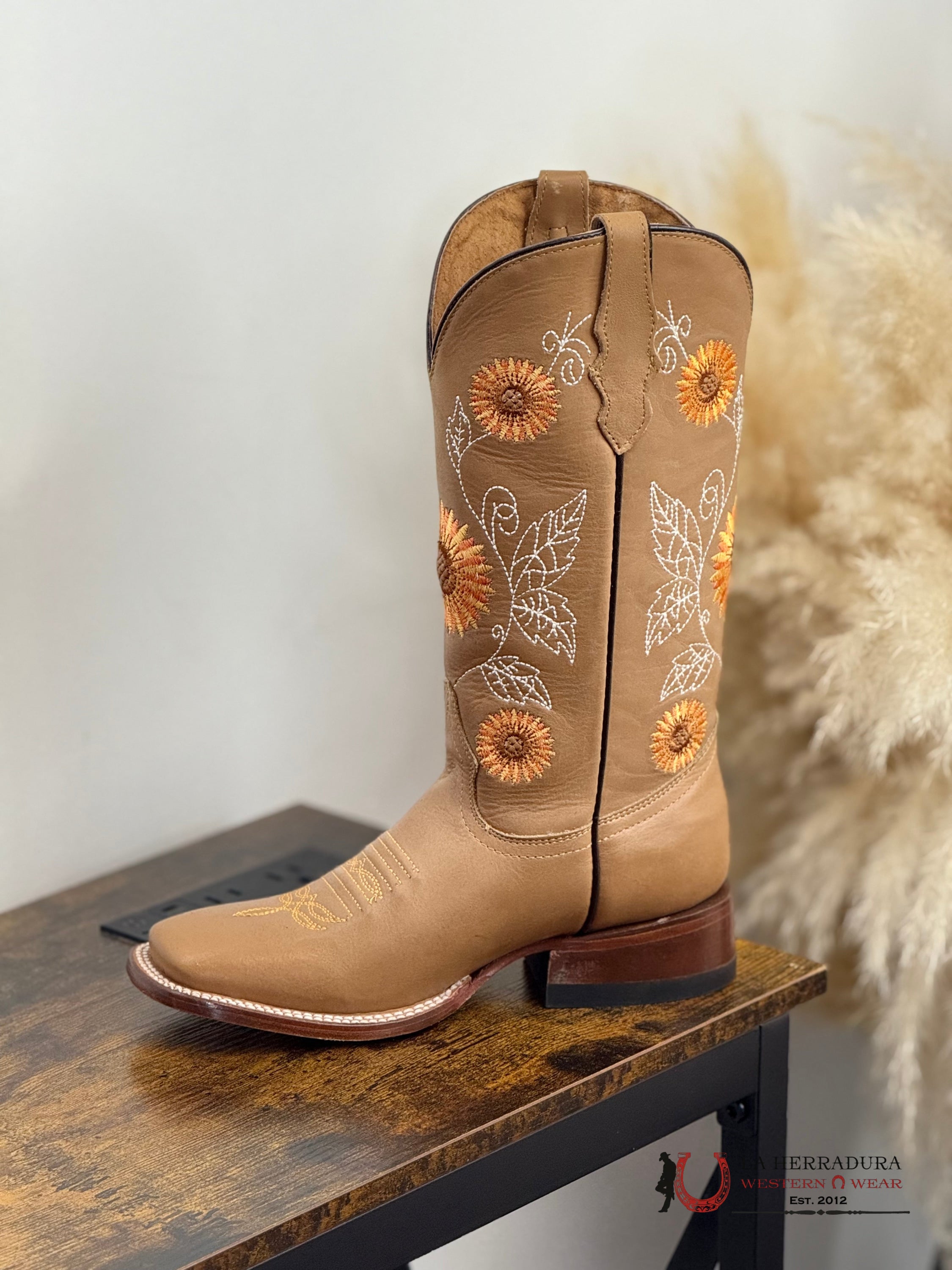 AGAVE GIRASOL CRAZY TAN SQUARE TOE BOOT BOTAS MUJERES