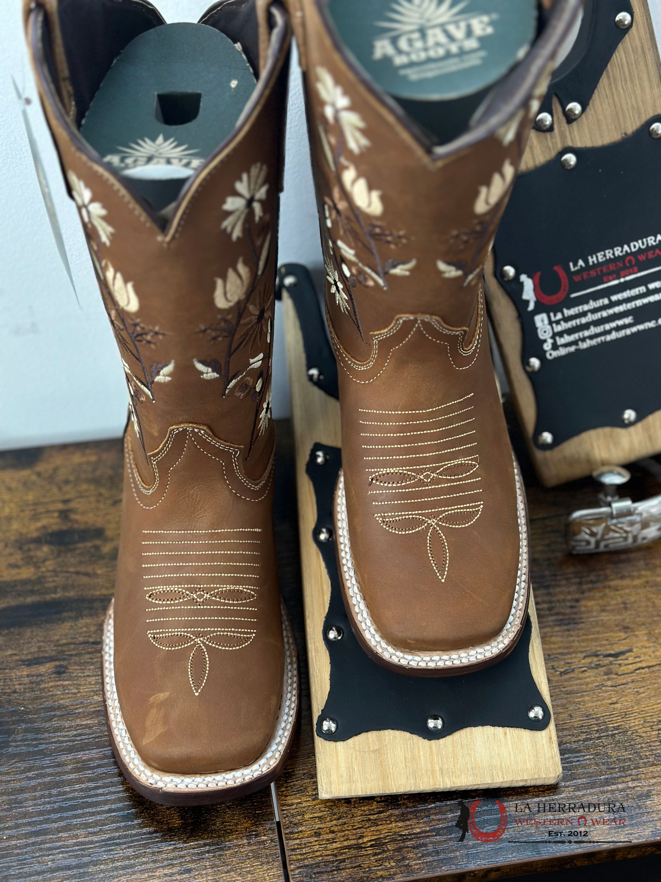 Agave Maria Jose Crazy Cafe Square Toe Boot Botas Mujeres