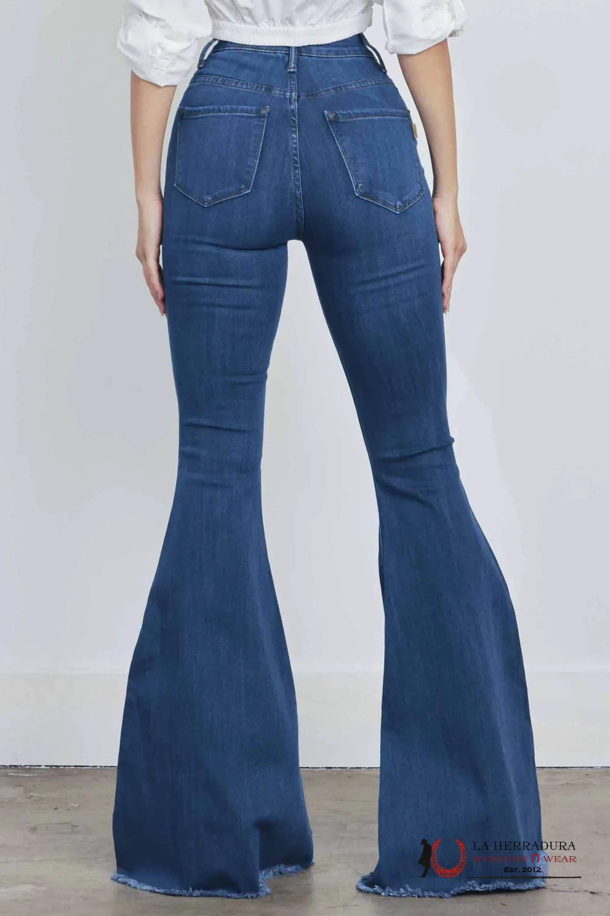 ALL OR NOTHING DARK WASH RIP FLARE JEAN EP1990 ROCK&ROLL JEANS WOMEN