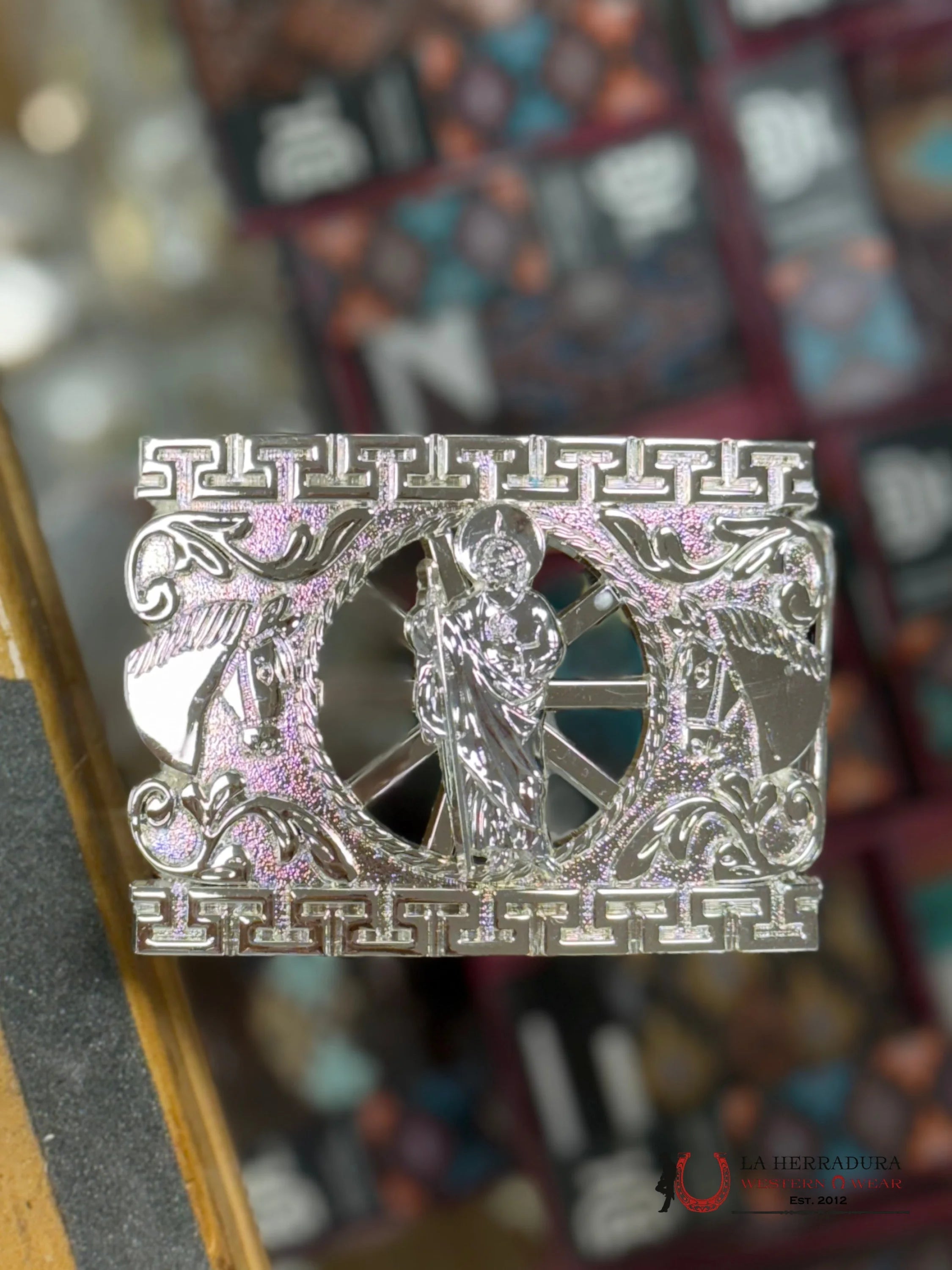 ALL SILVER SAN JUDAS SQUARE BUCKLE ACCESORIOS