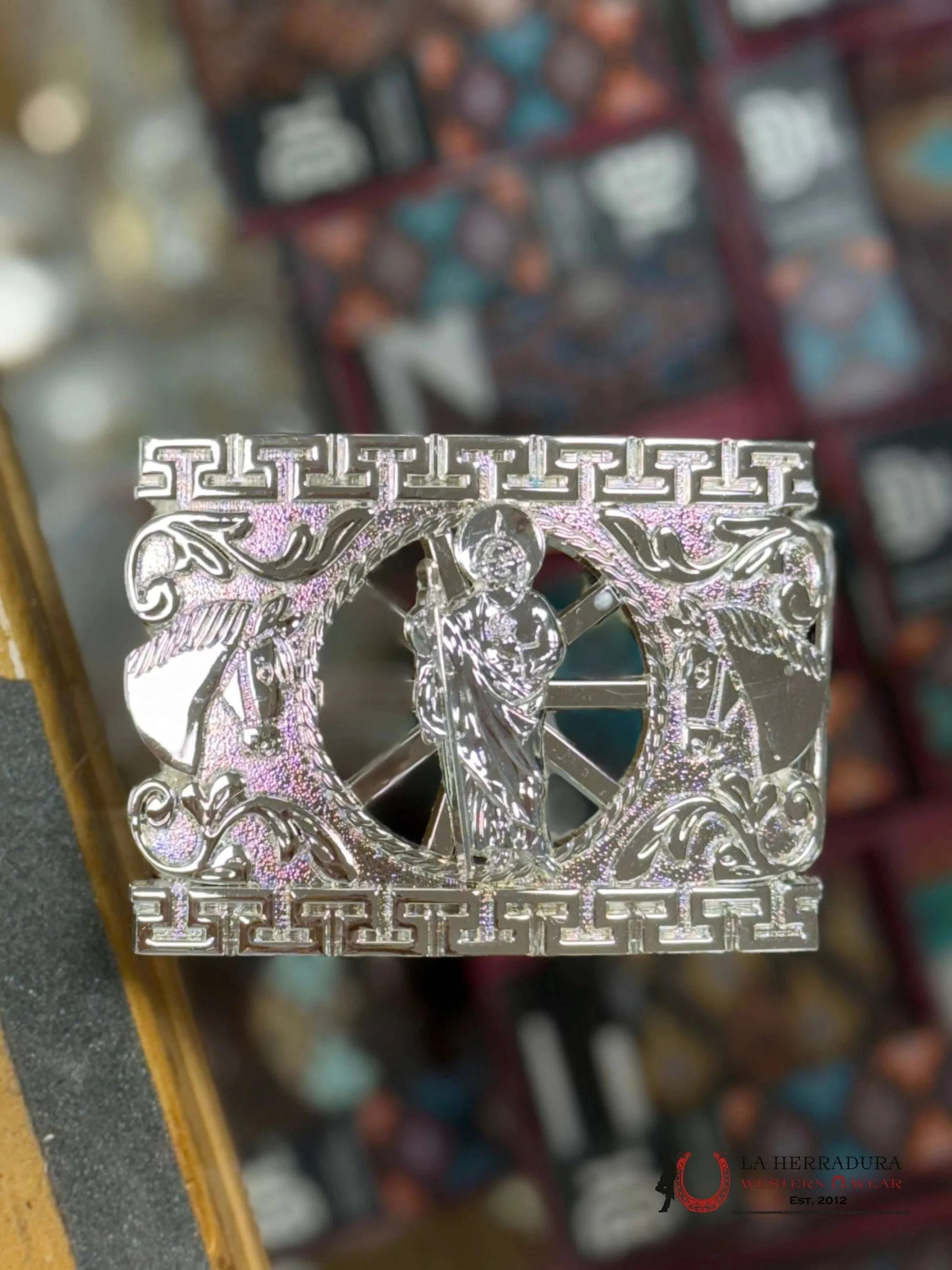 ALL SILVER SAN JUDAS SQUARE BUCKLE ACCESORIOS