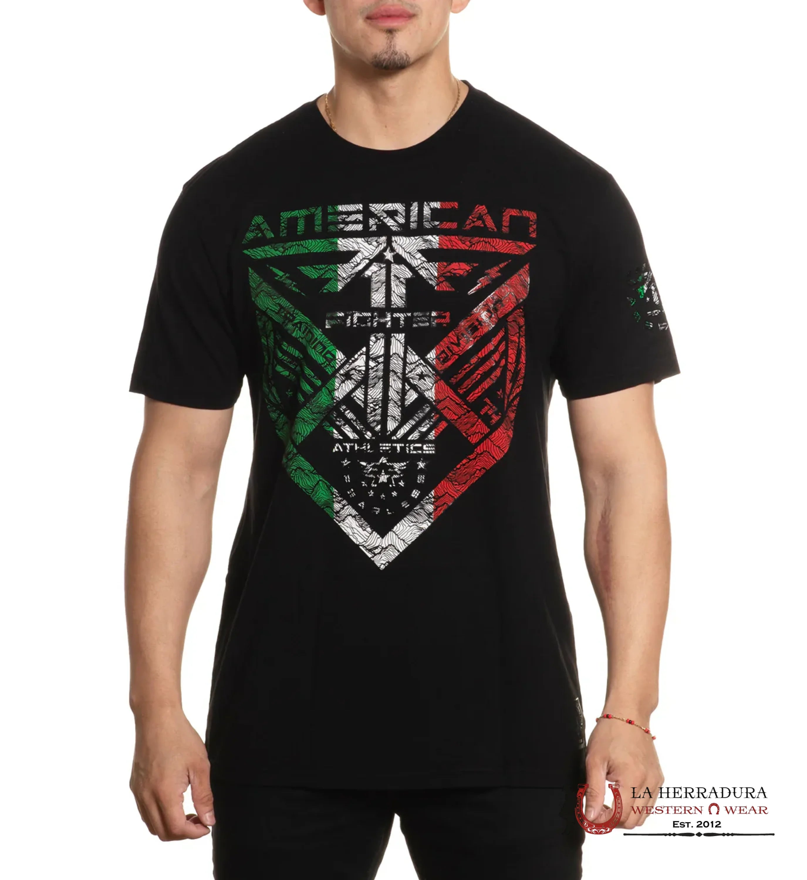 AMERICAN FIGHTER MEN T-SHIRT BLACK MEXICO KENTFIELD FM15530 ROPA HOMBRES