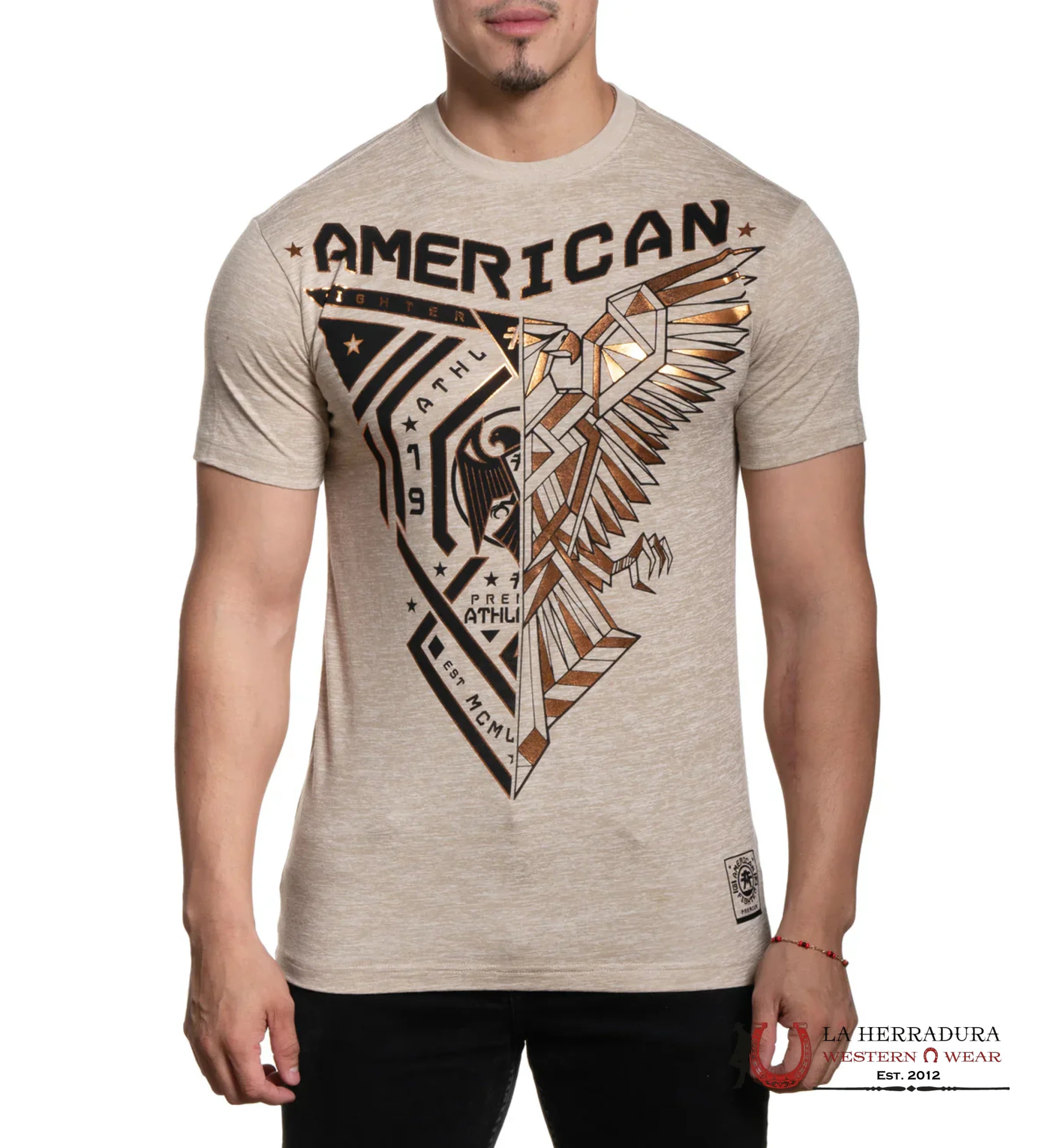 AMERICAN FIGHTER MEN T-SHIRT KAKHI HAYWARD FM16053 ROPA HOMBRES
