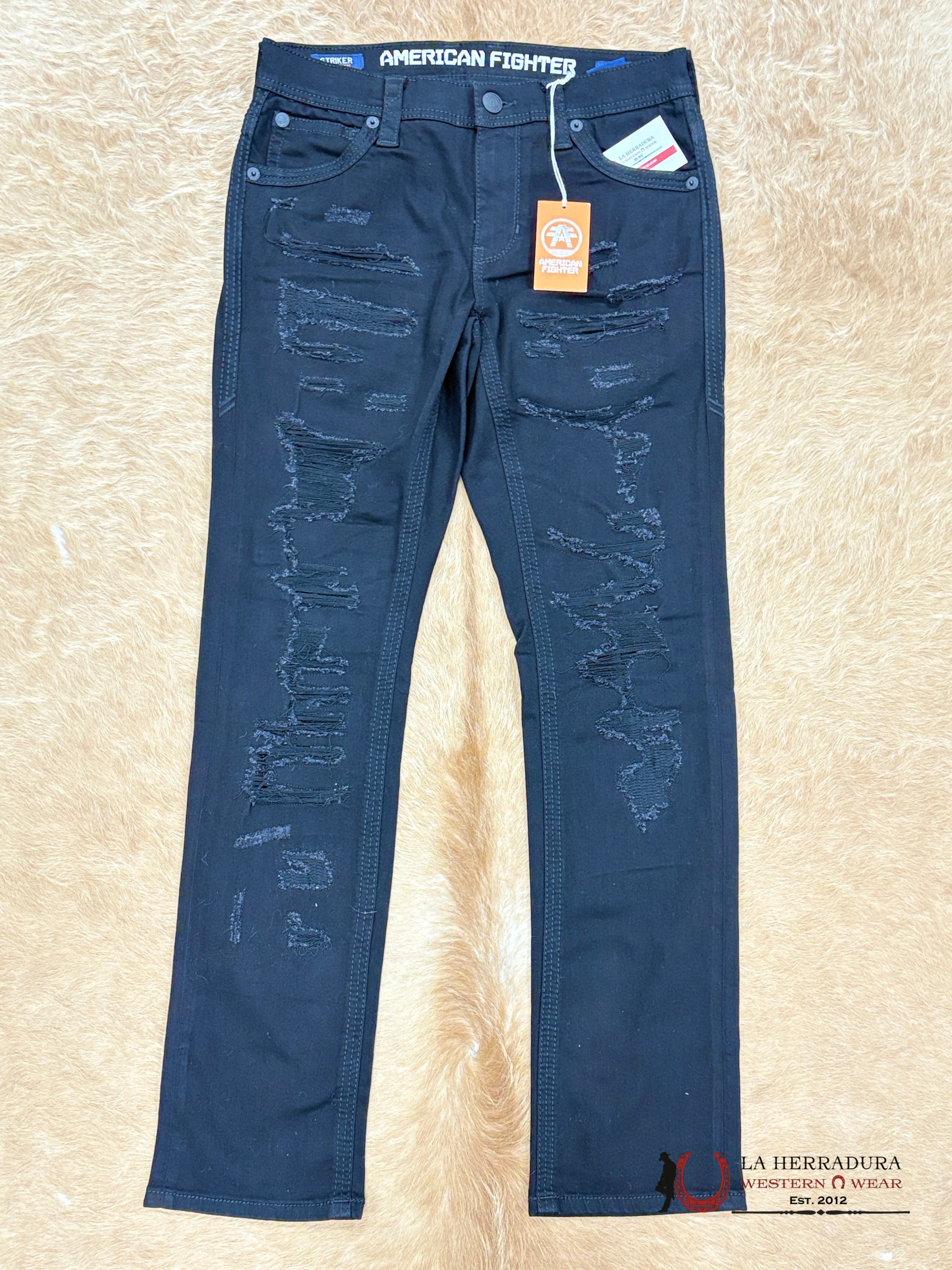 AMERICAN FIGHTER MENS JEANS STRIKER CLARKSTON BLACK-331RS341 ROPA HOMBRES