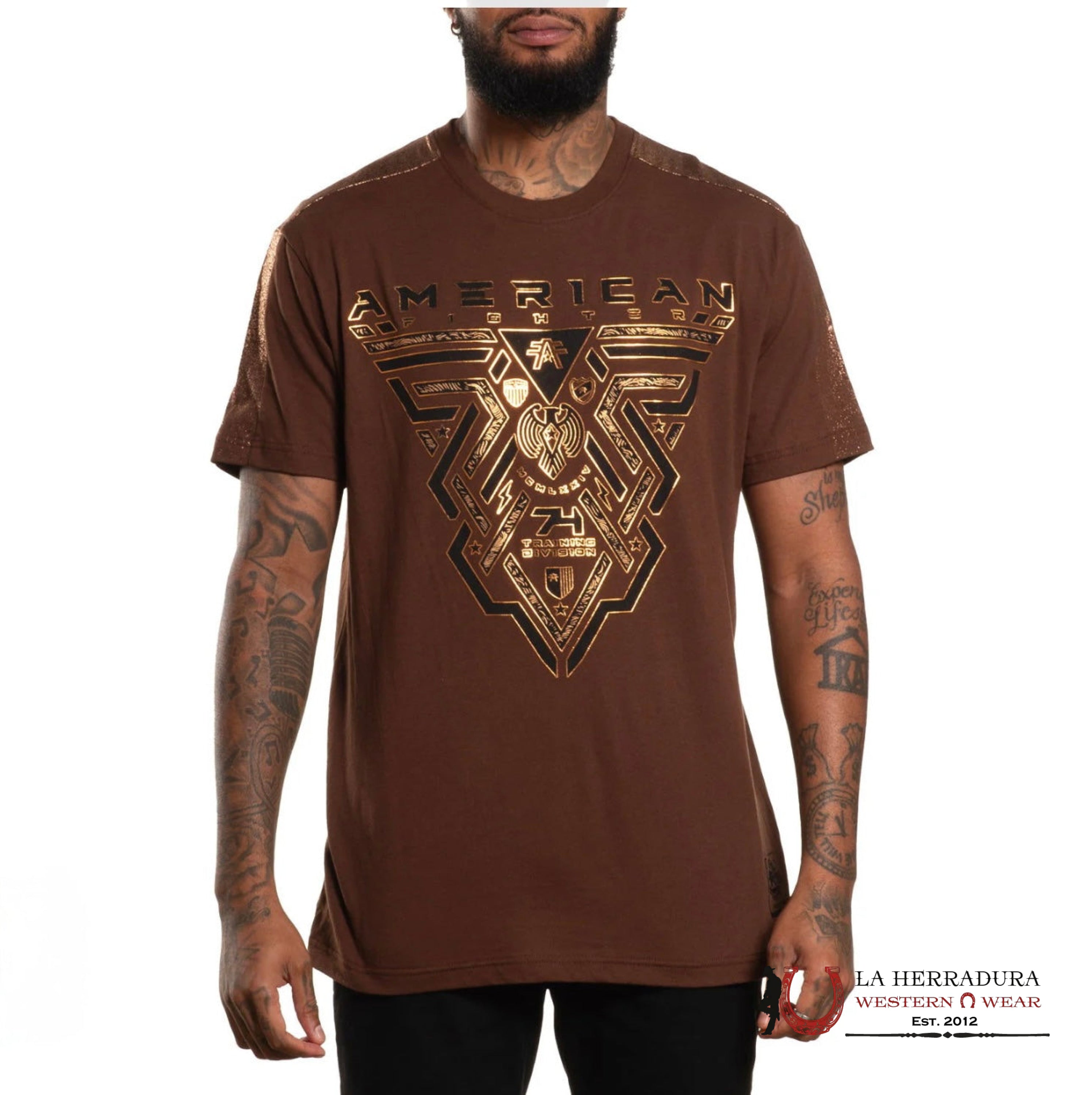 AMERICAN FIGHTER T-SHIRT MIDNIGHT BROWN SHORT SLEEVE MEN ROPA HOMBRES