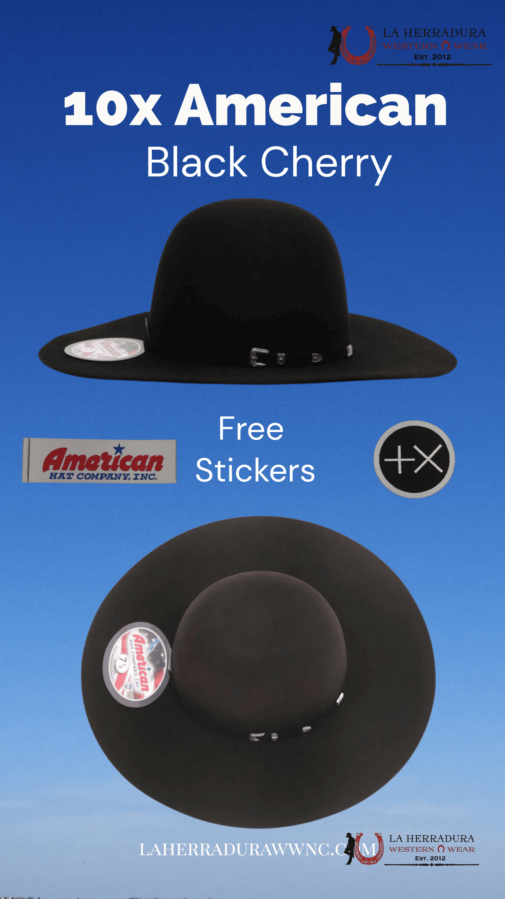 American Hat 10x Black Cherry Cowboy Hat TEJANA