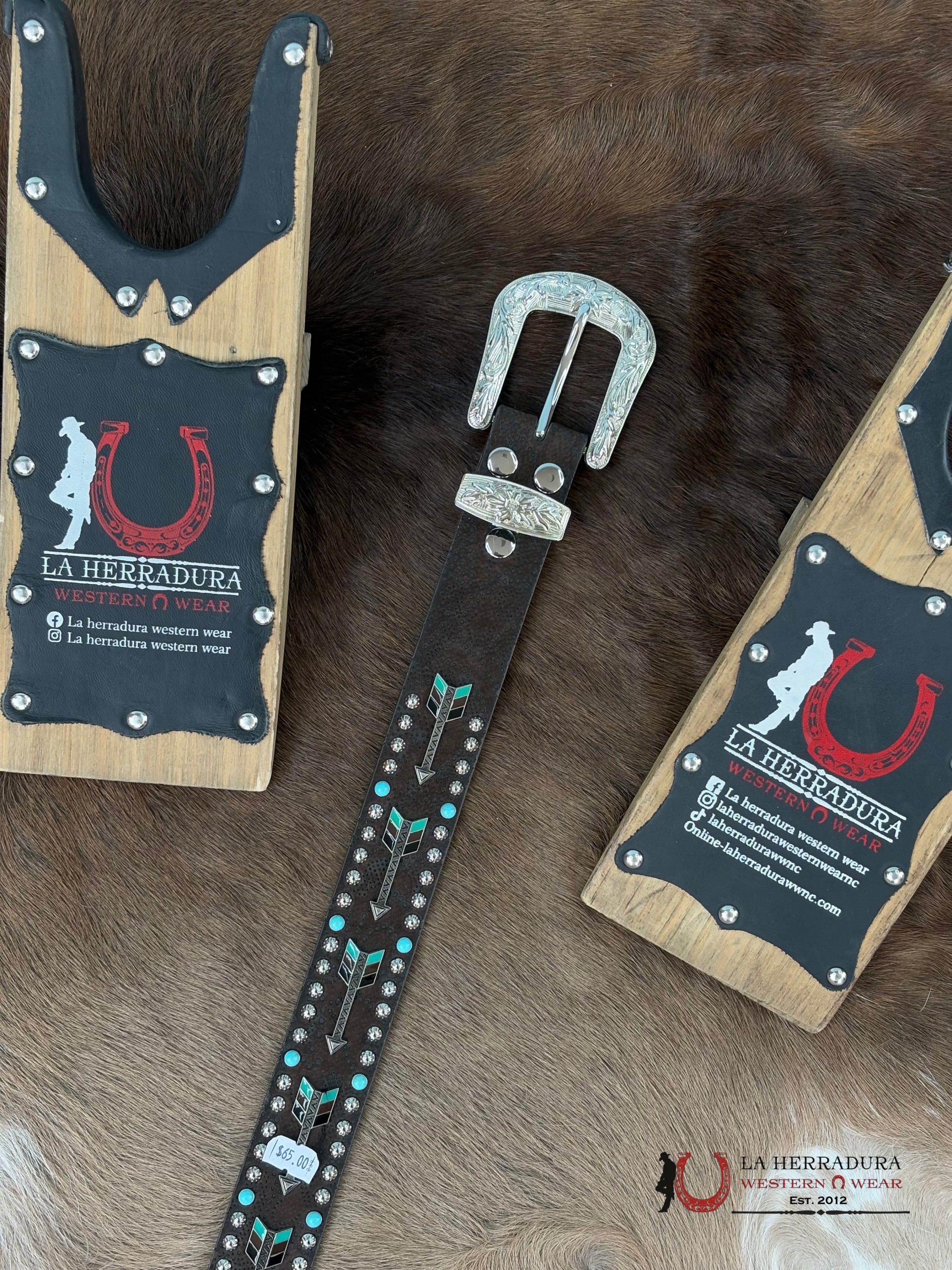 Angel Ranch Brown Arrow Jewl Belt Cinturones Mujeres