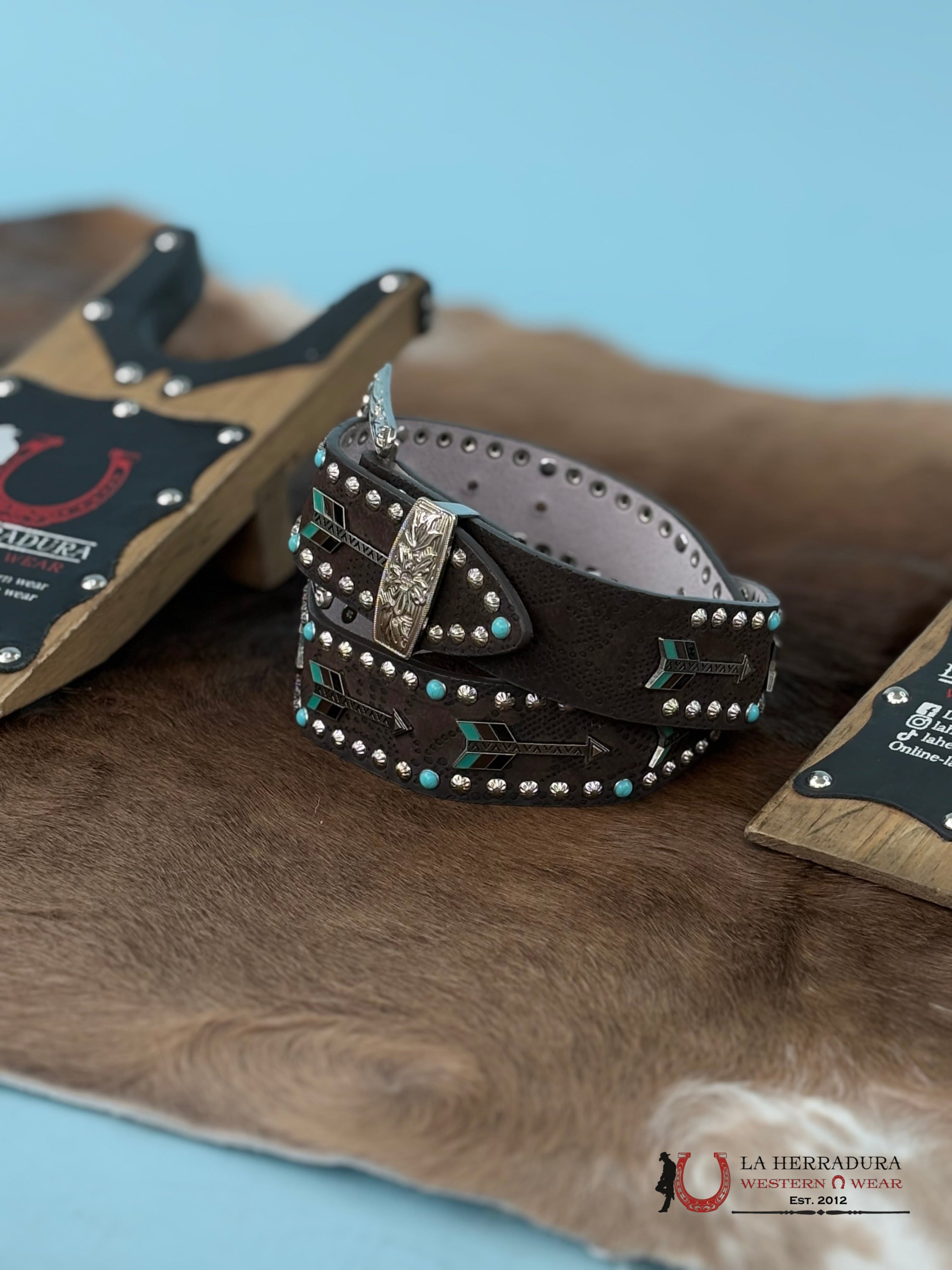 Angel Ranch Brown Arrow Jewl Belt Cinturones Mujeres