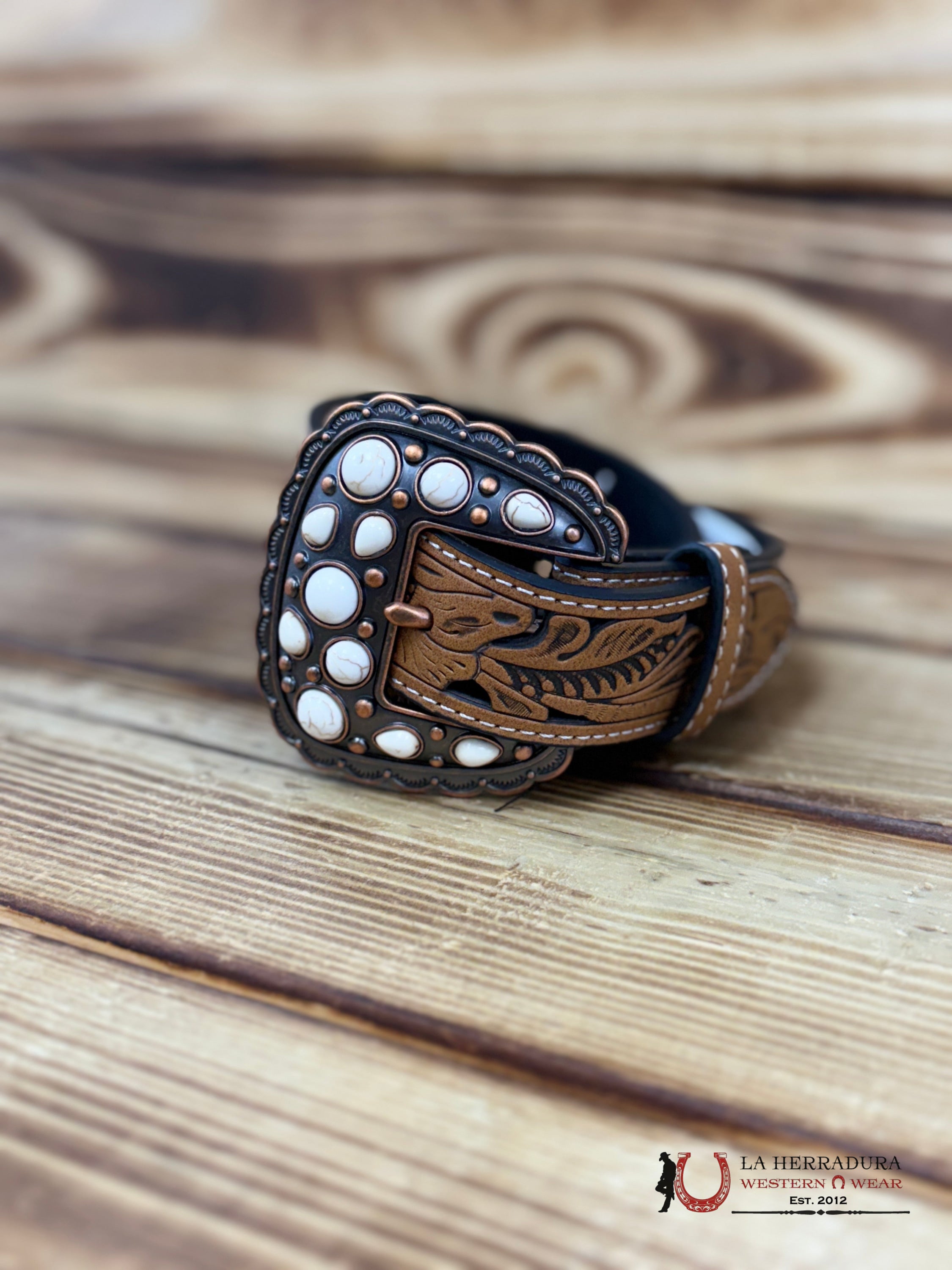 ANGEL RANCH BROWN FLORAL PRINT CUT OUT GIRLS BELT- D130004208 NIÑOS