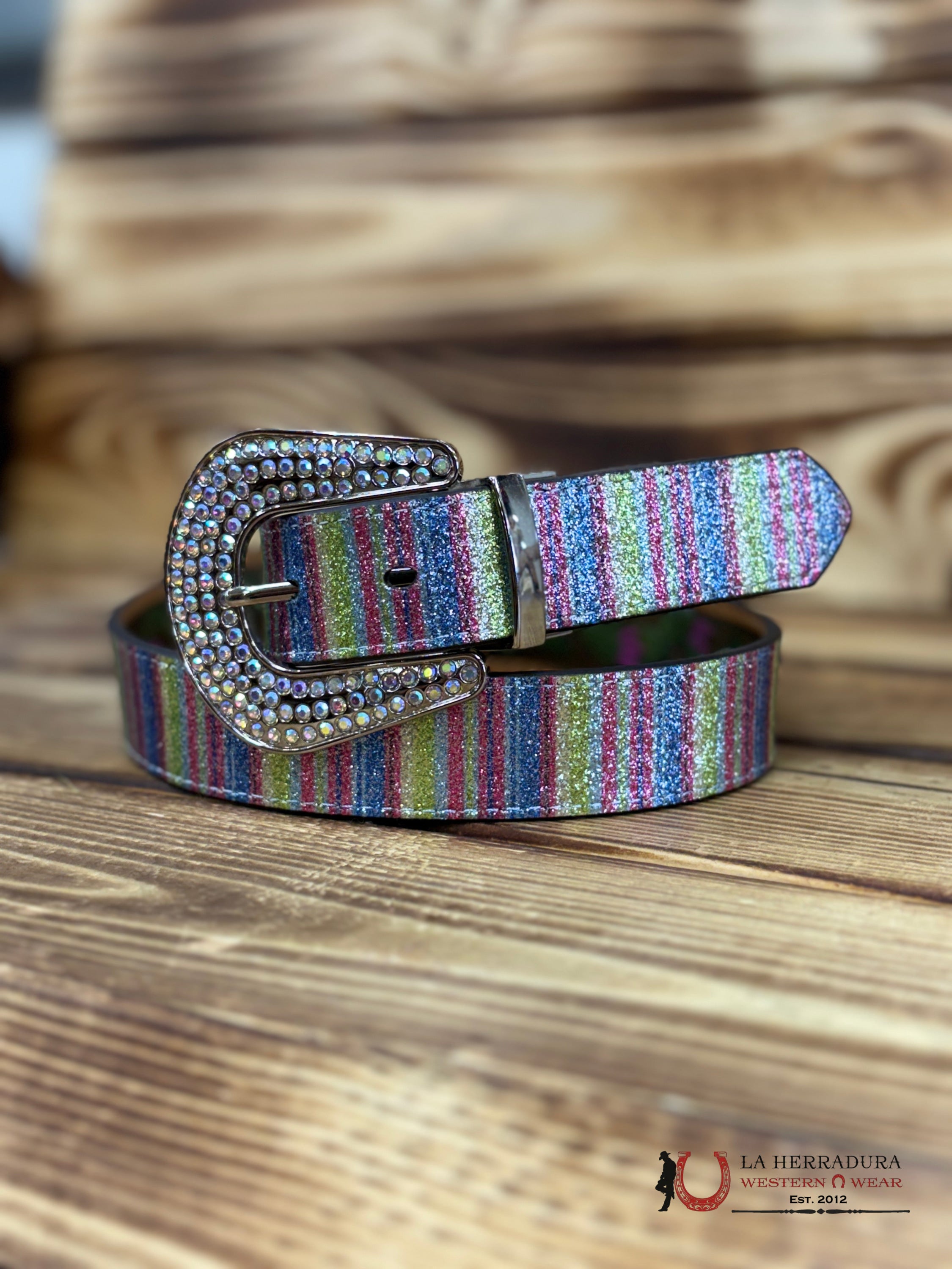 ANGEL RANCH GIRLS DOUBLE SIDED CACTUS SPARKLE BELT- D130001697 NIÑOS